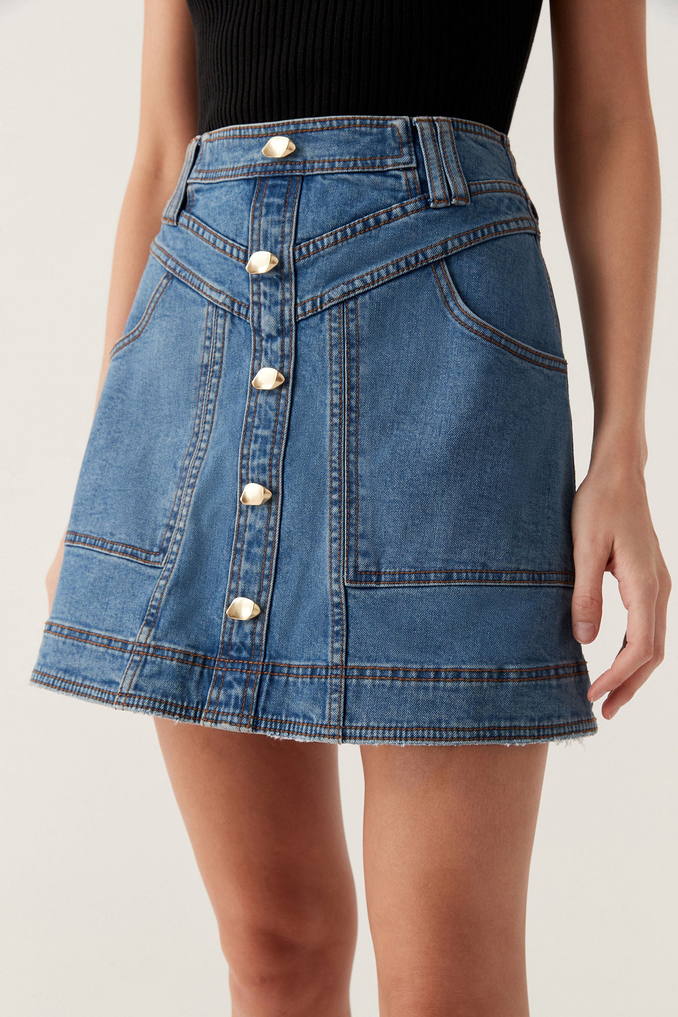 Belmond Denim Mini Skirt-90'S WASH