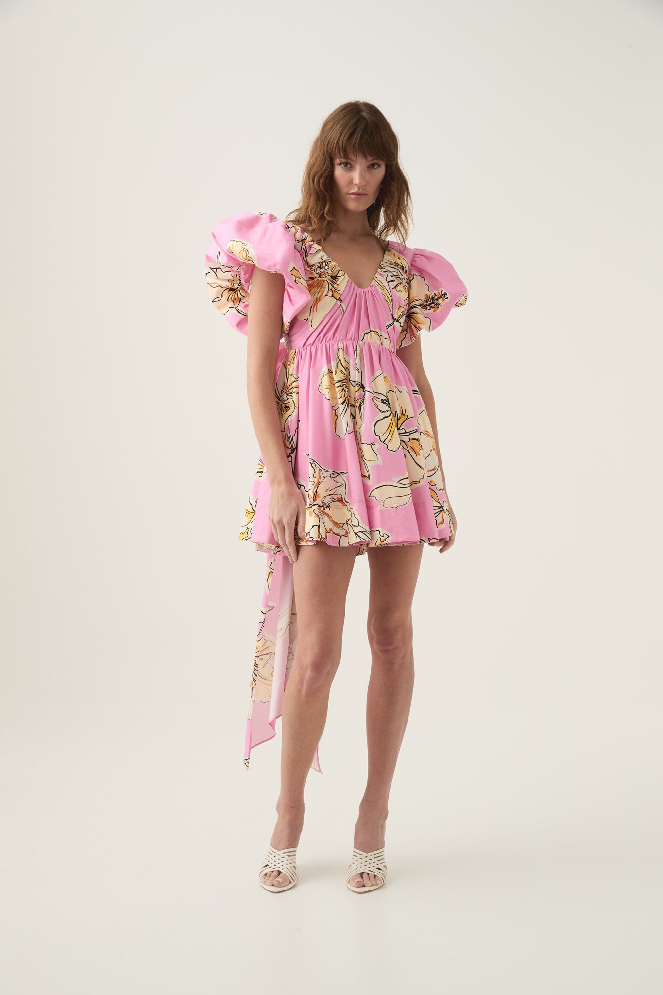 Gretta Bow Back Mini Dress | Pink Hibiscus | Aje Aje NZ Gretta Bow Back Mini Dress | Pink Hibiscus | Aje Aje NZ