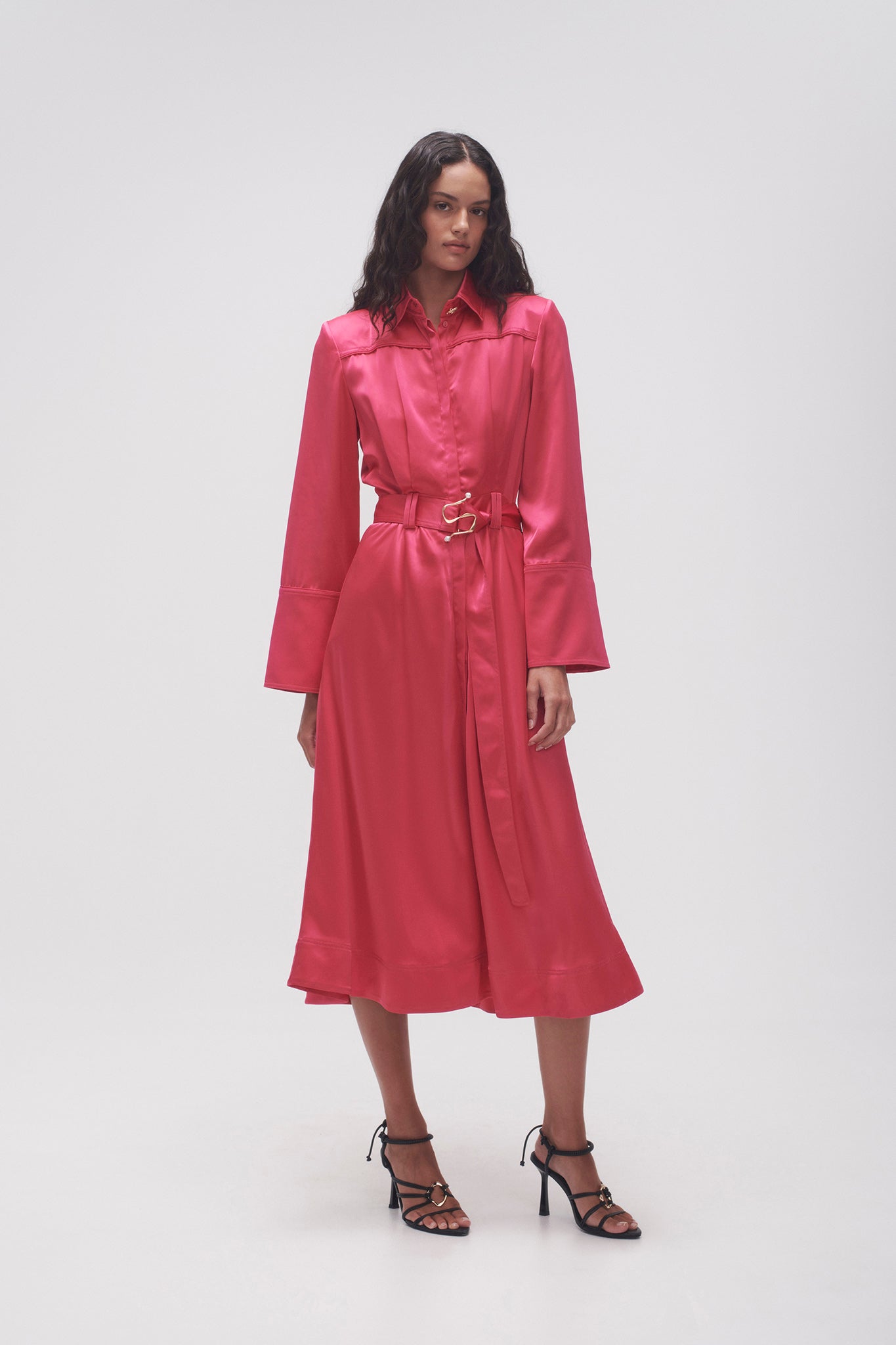 bright pink shirt dress Women's Pink Shirt Dresses | Curve Size Shirt Dresses