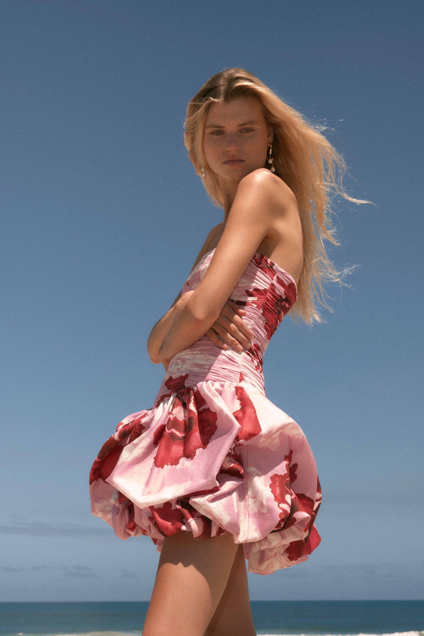 Violette Bubble Hem Mini Dress - Main Image