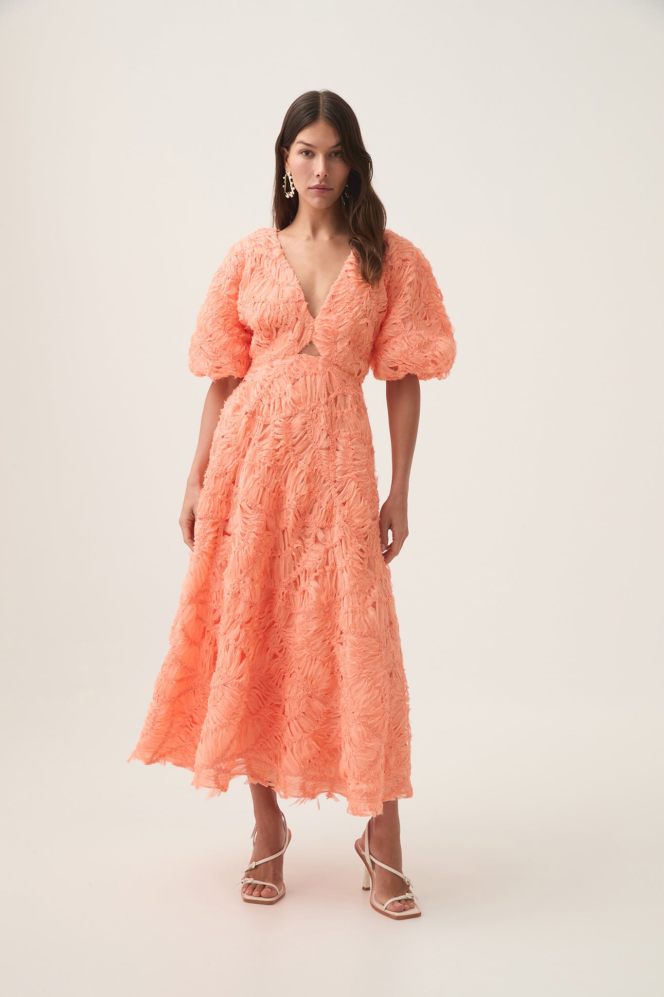 aje orange dress Sacha Midi Dress | Honey