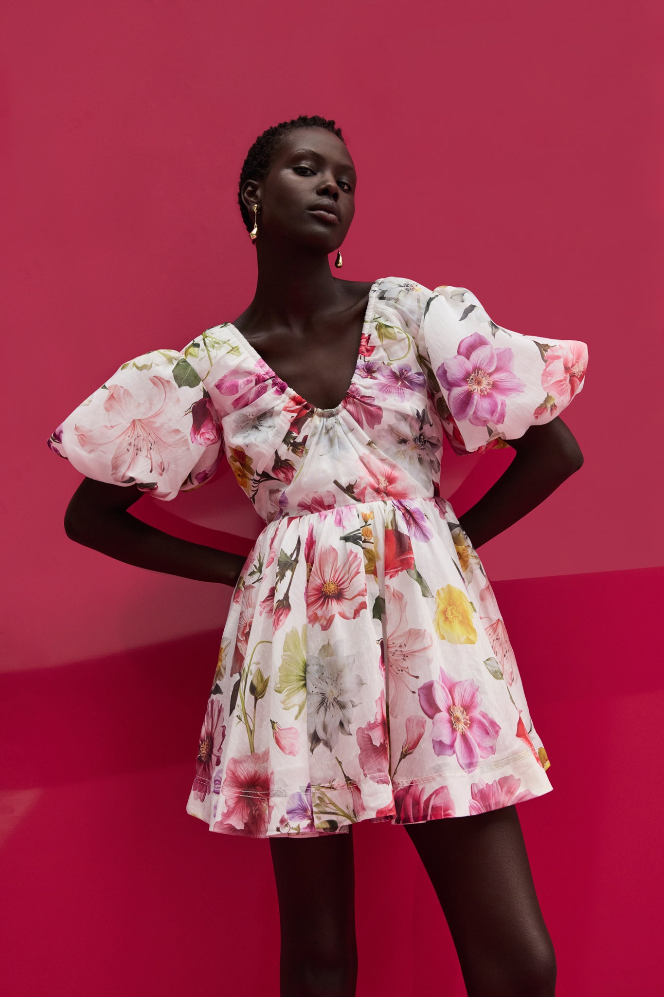 Fleur Mini Dress Collage Floral Aje – Aje NZ - Main Image