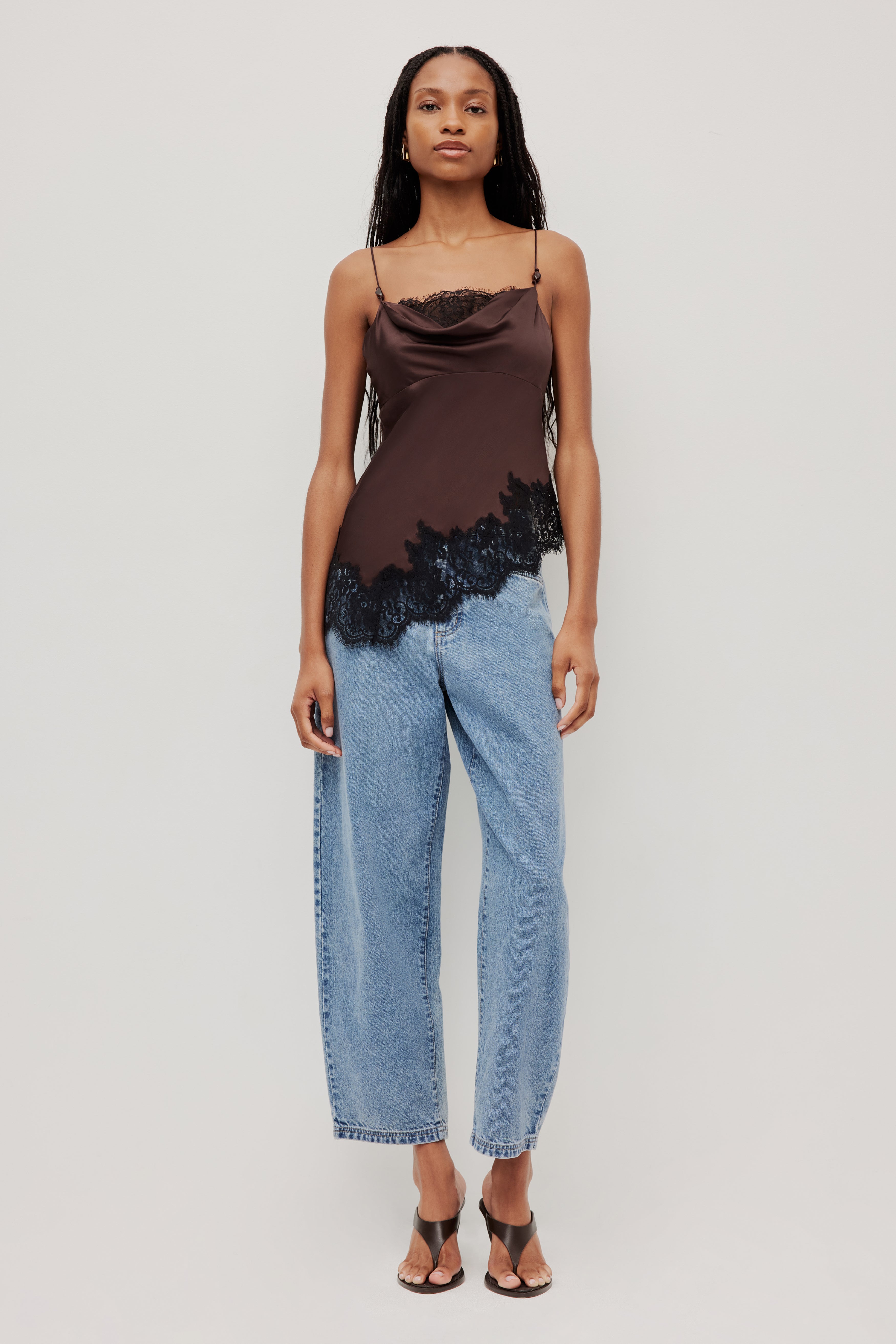Hazel Lace Cami | Chocolate/Black | Aje Studio – Aje NZ