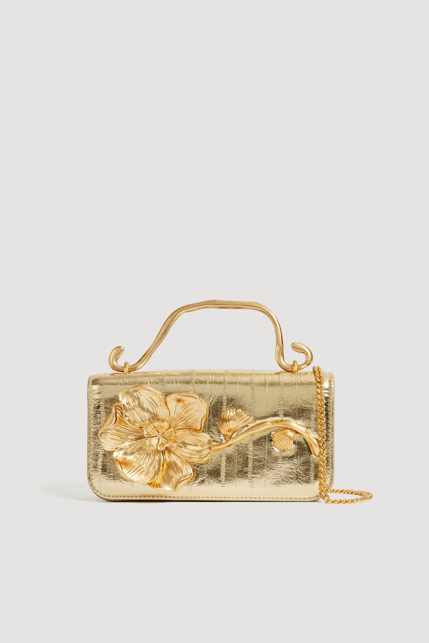 Celeste Emboss Flower Clutch | Gold Eel | Aje – Aje NZ