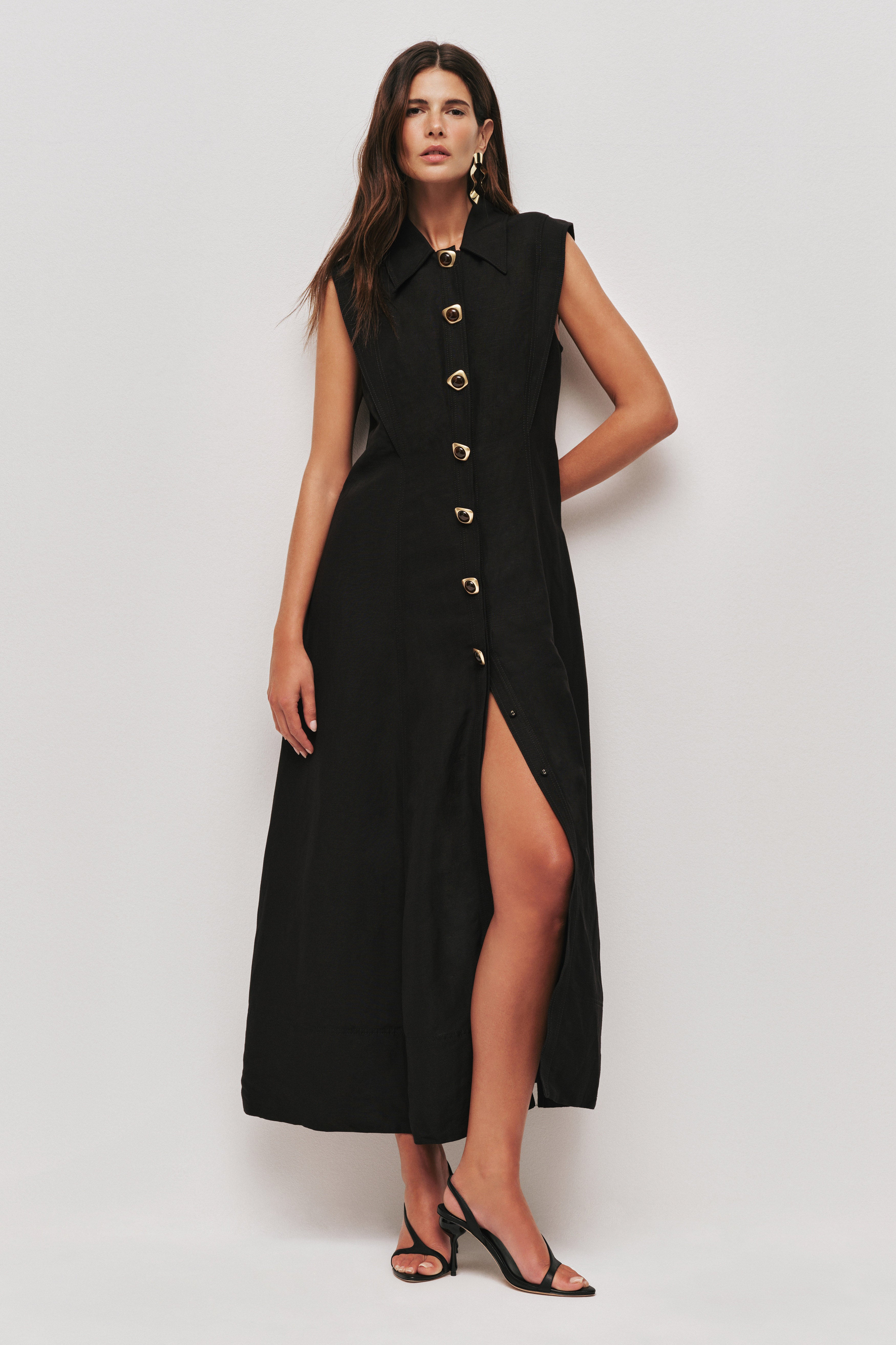 black midi dress nz Classic Shirred Midi Dress Black Rhythm New Zealand