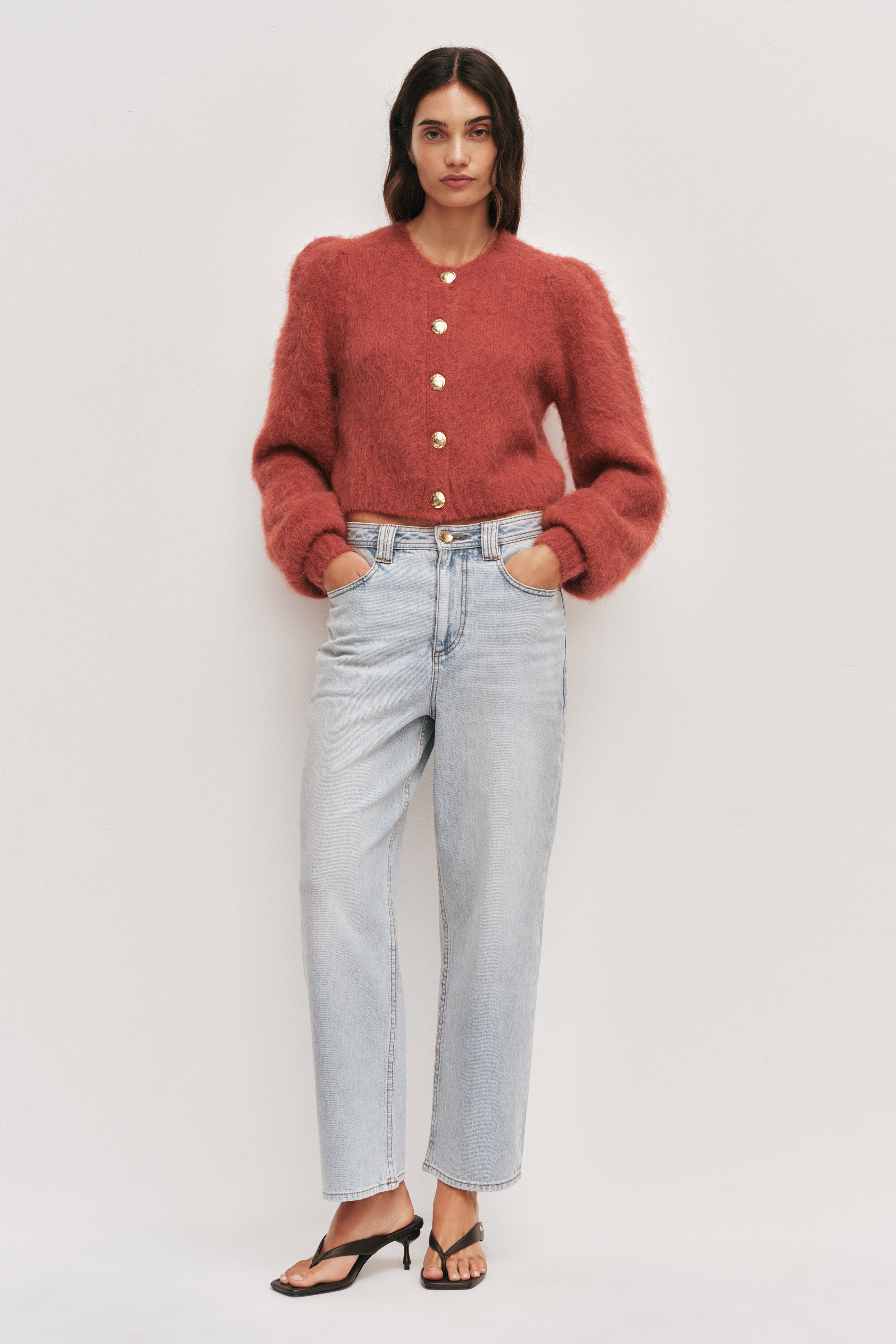 Renee Fluffy Cardigan | Tawny Rose | Aje – Aje NZ