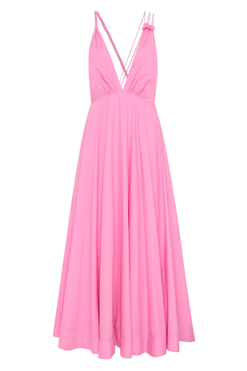 Vellum Maxi Dress, Cerise Pink