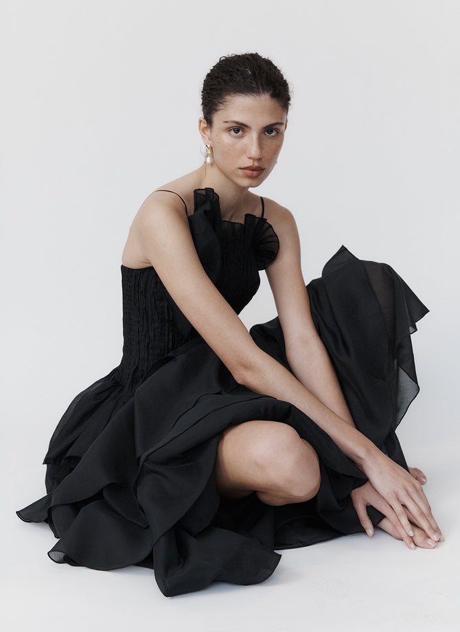 aje energy midi dress Aje Energy Midi Dress in Black