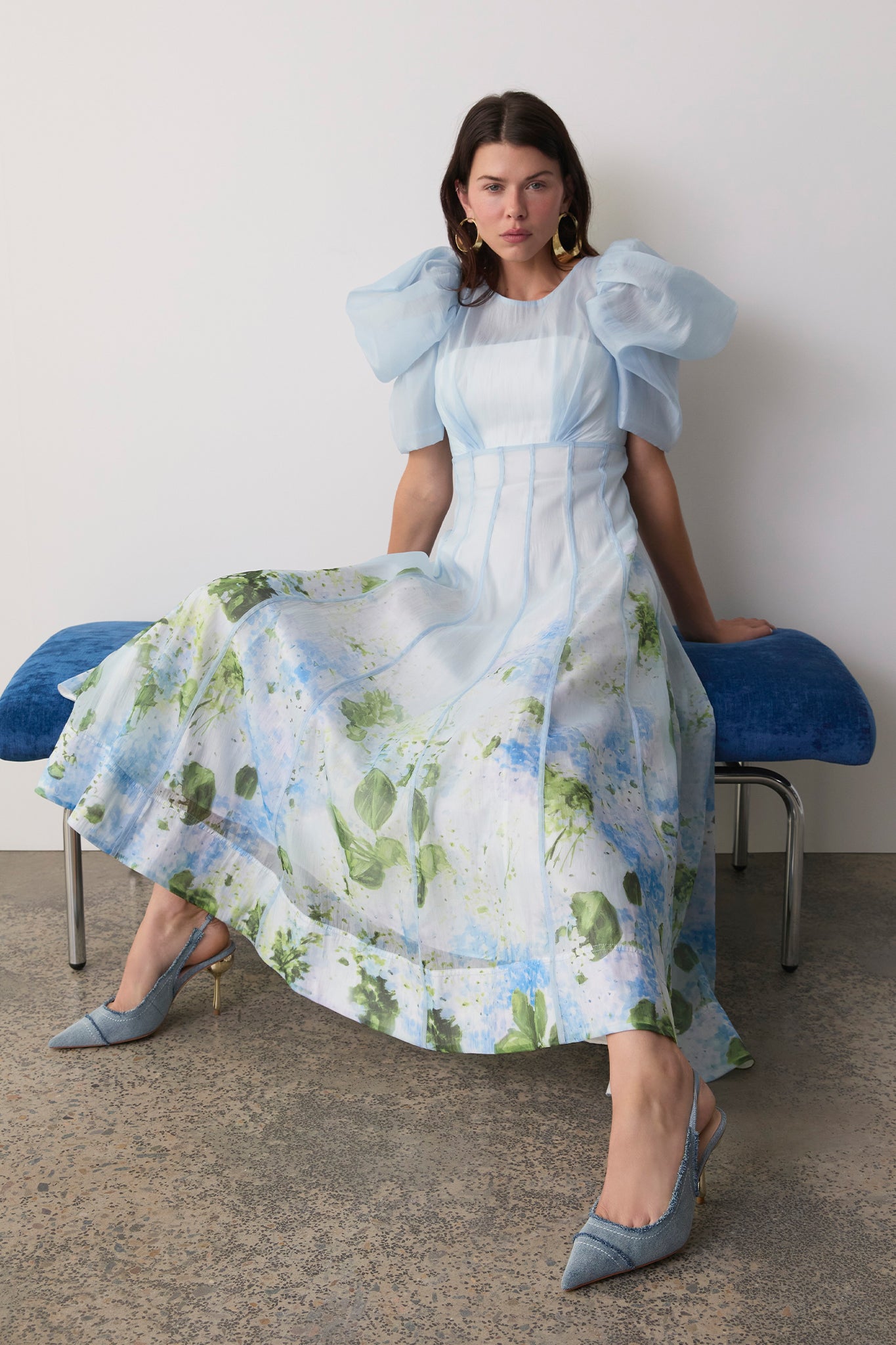 Clementine Midi Dress-BLUE HYDRANGEA / 4
