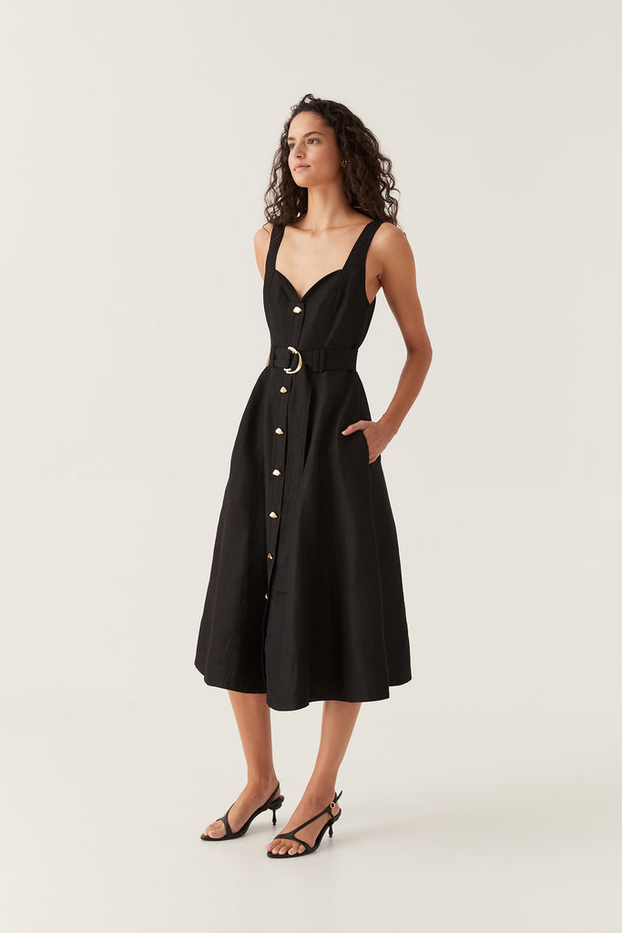 Clay Belted Midi Dress