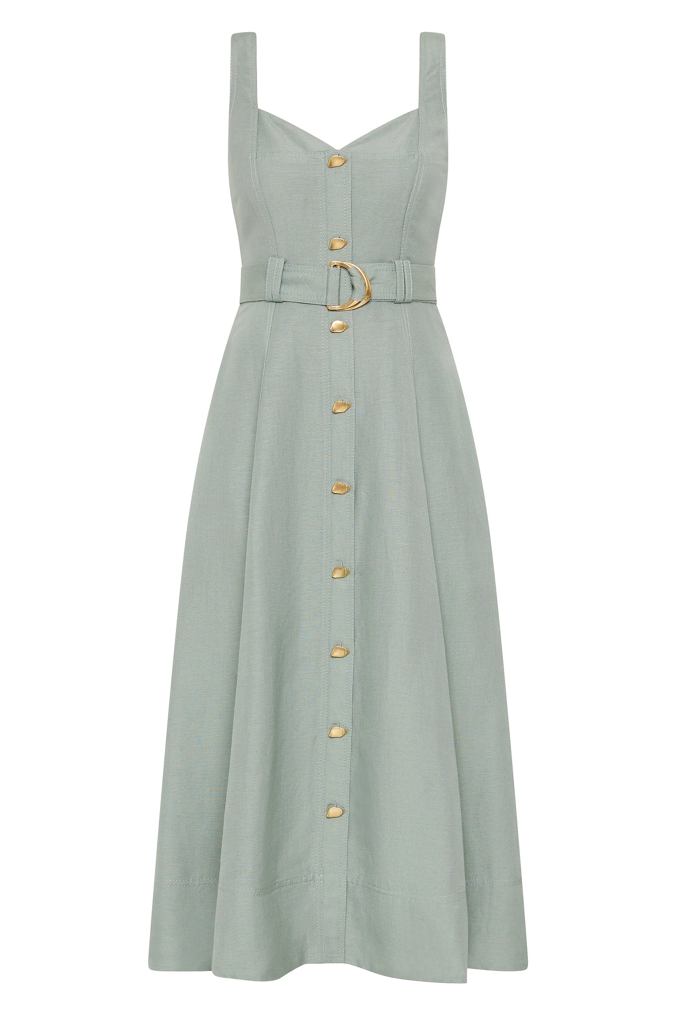 aje clay belted midi dress Clay Belted Midi Dress in Brown