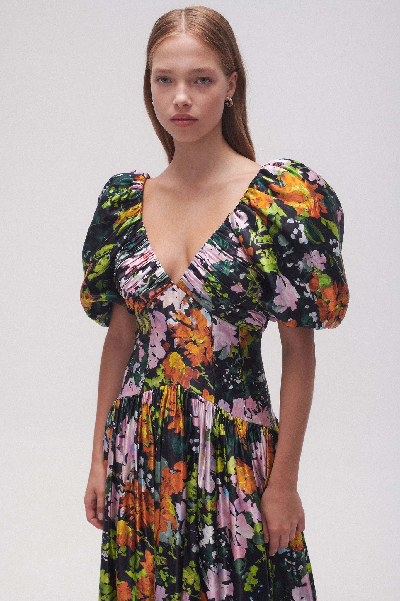 Gabrielle Plunge Midi Dress | Midnight Floral | Aje – Aje NZ