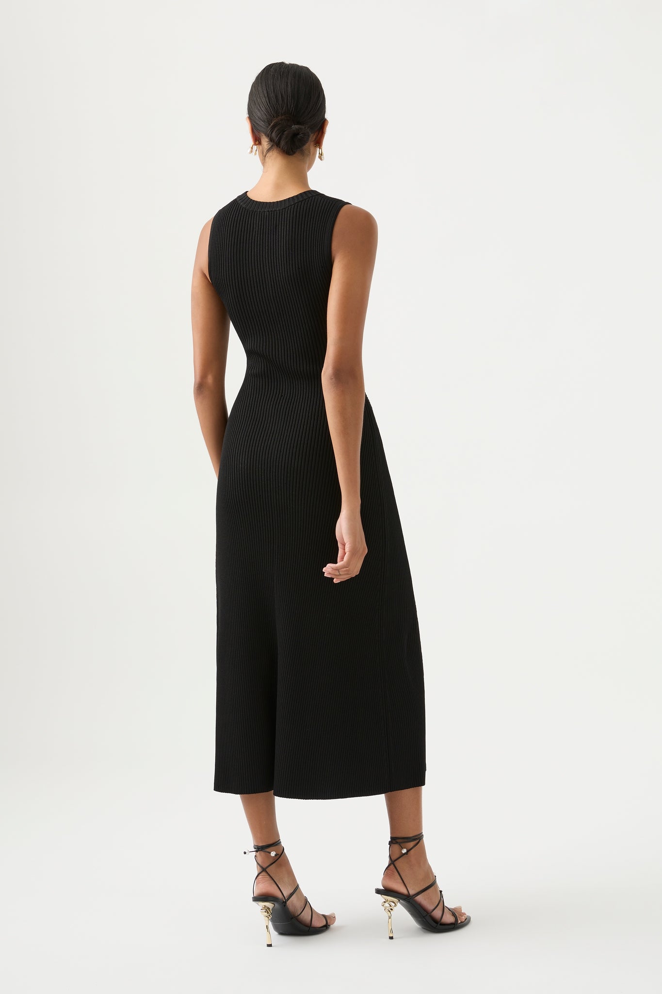 aje crescent knit midi dress Crescent Knit Midi Dress | Black