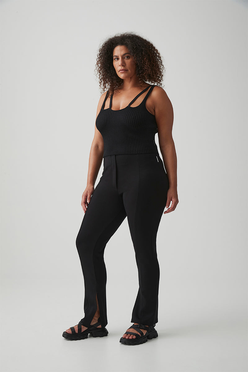 Pintuck Split Hem Pant 520 | BLACK | AJE ATHLETICA – Aje NZ