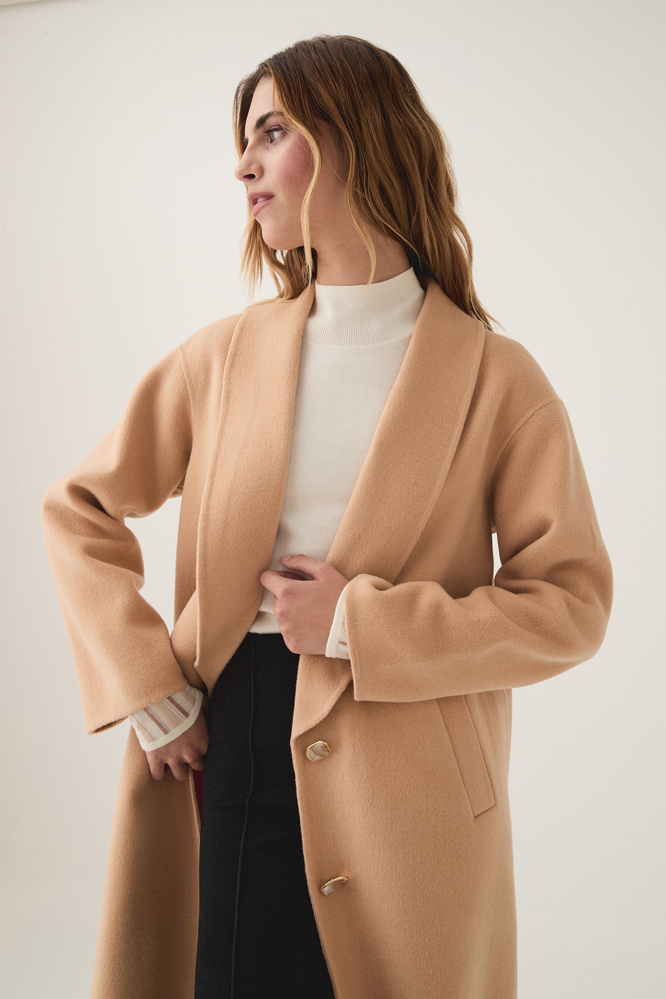 Modular Long Line Wool Coat | Ecru Beige | Aje – Aje NZ