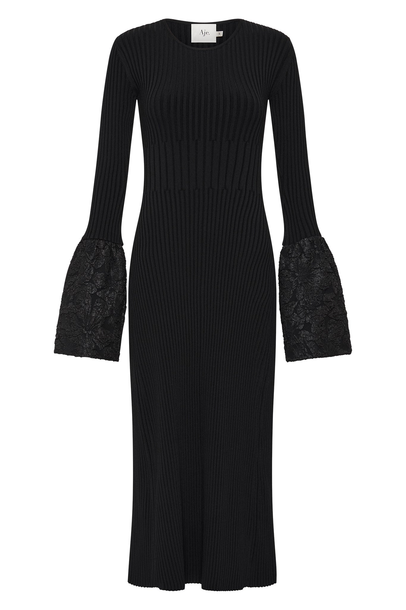 Flute Knit Midi Dress | Black | Aje Aje NZ Flute Knit Midi Dress | Black | Aje Aje NZ