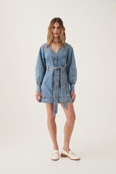 Outline Denim Mini Dress-COASTAL BLUE / 8 Outline Denim Mini Dress-COASTAL BLUE / 8