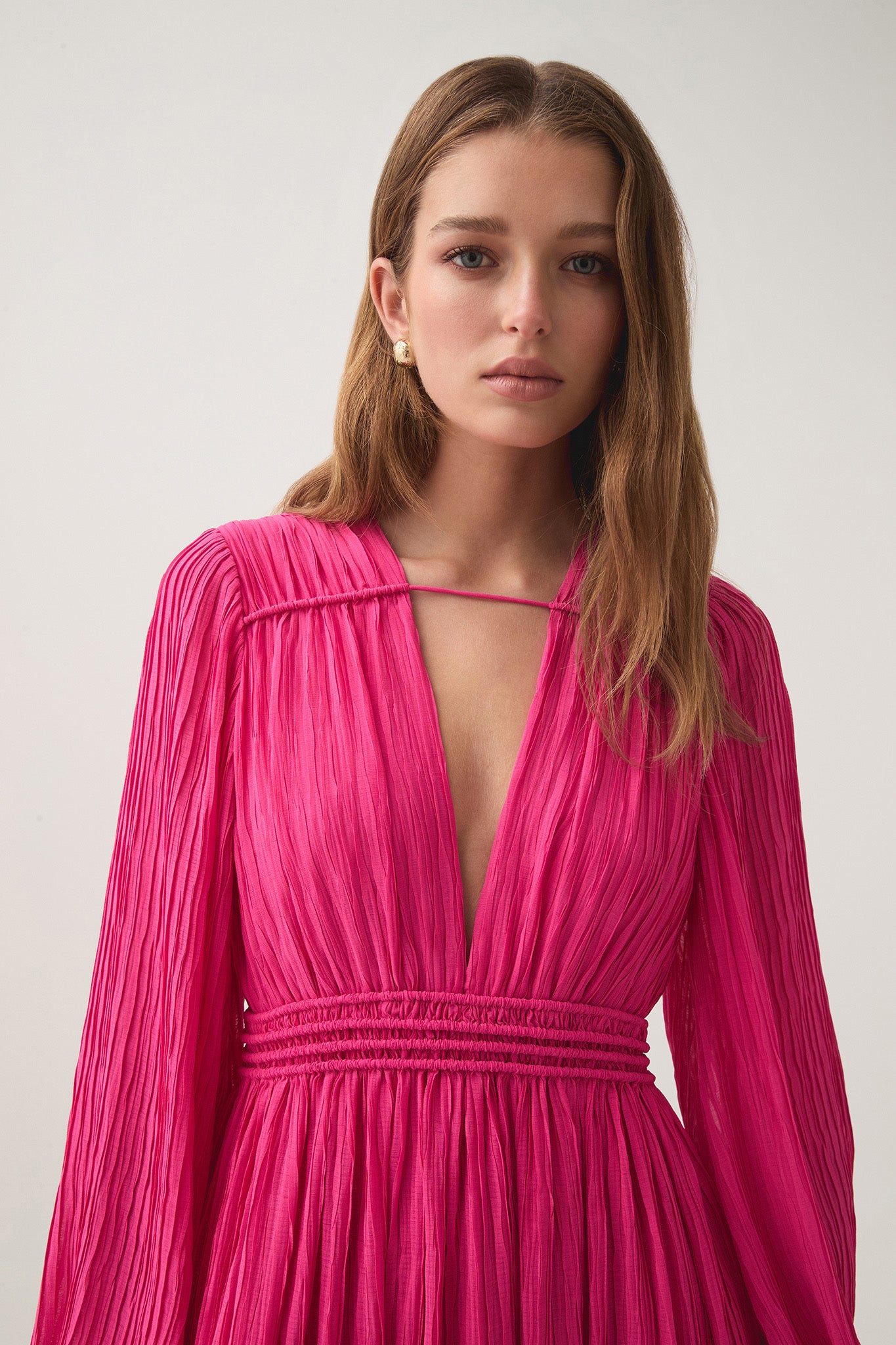 genevieve pleated midi dress Adam Lippes Genevieve Striped Cotton Pleated Midi Shirtdress With Belt