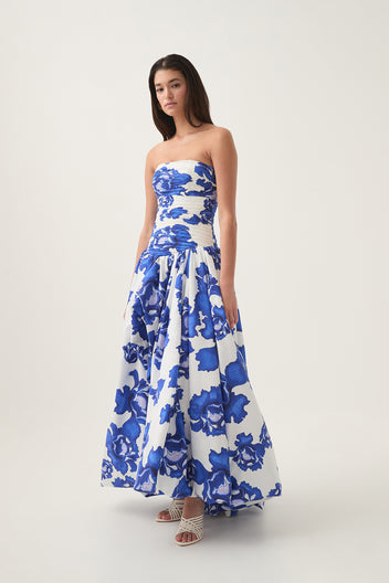Aje Bubble Behold Maxi Gown Cobalt Blue