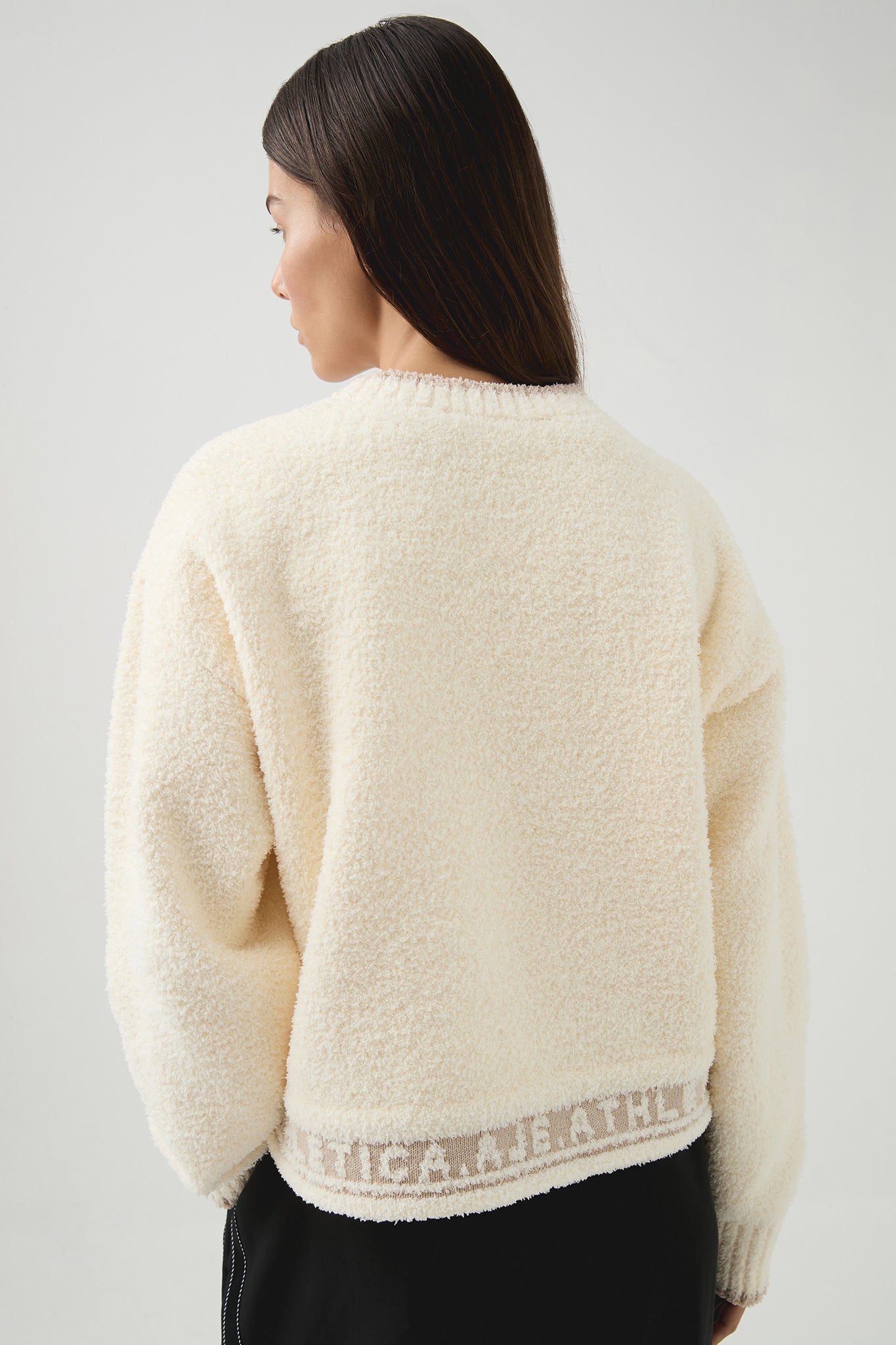 Textured Logo Knit Jumper 410 | Rice White | Aje Athletica – Aje NZ