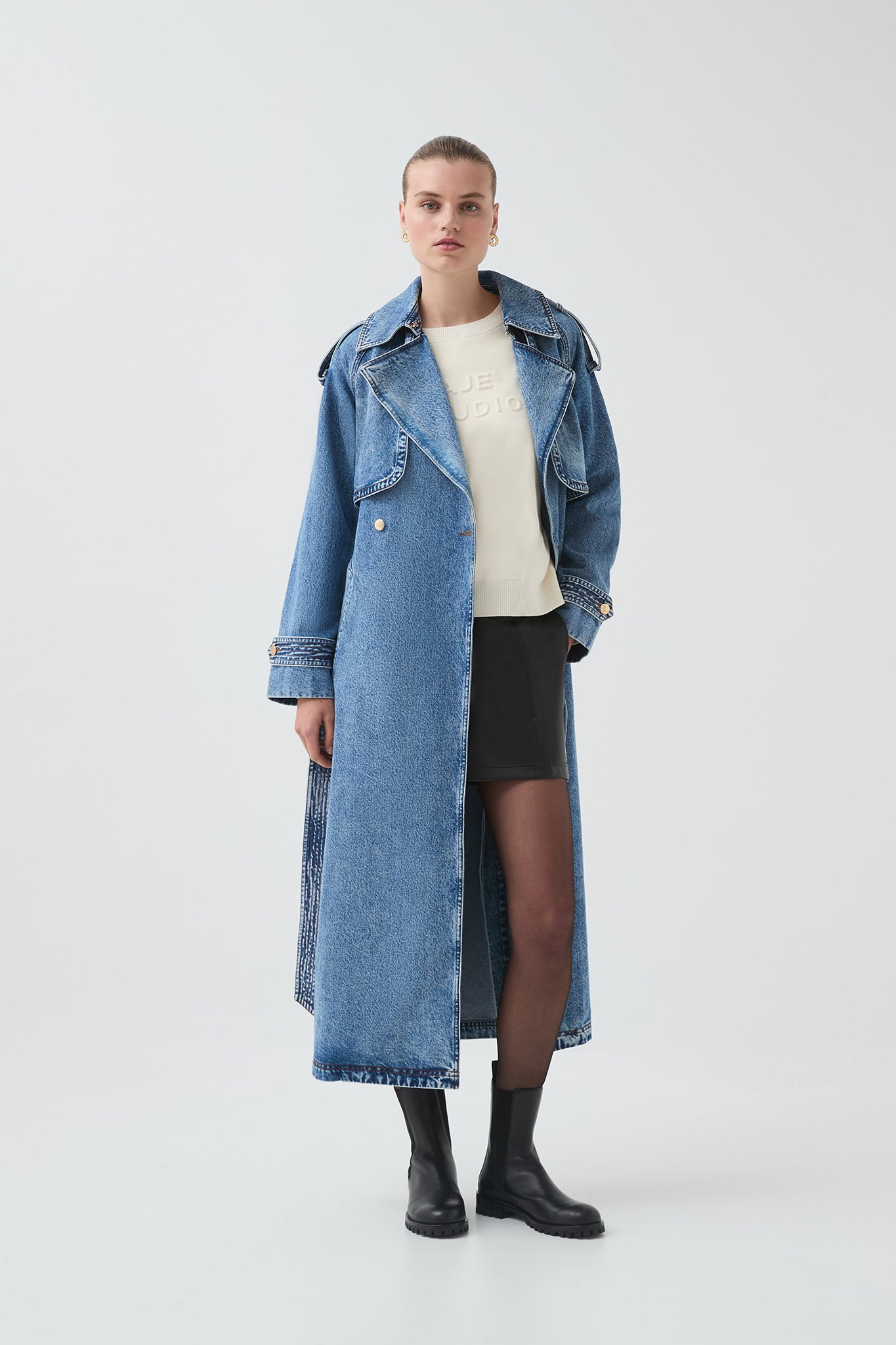 Blues Denim Trench