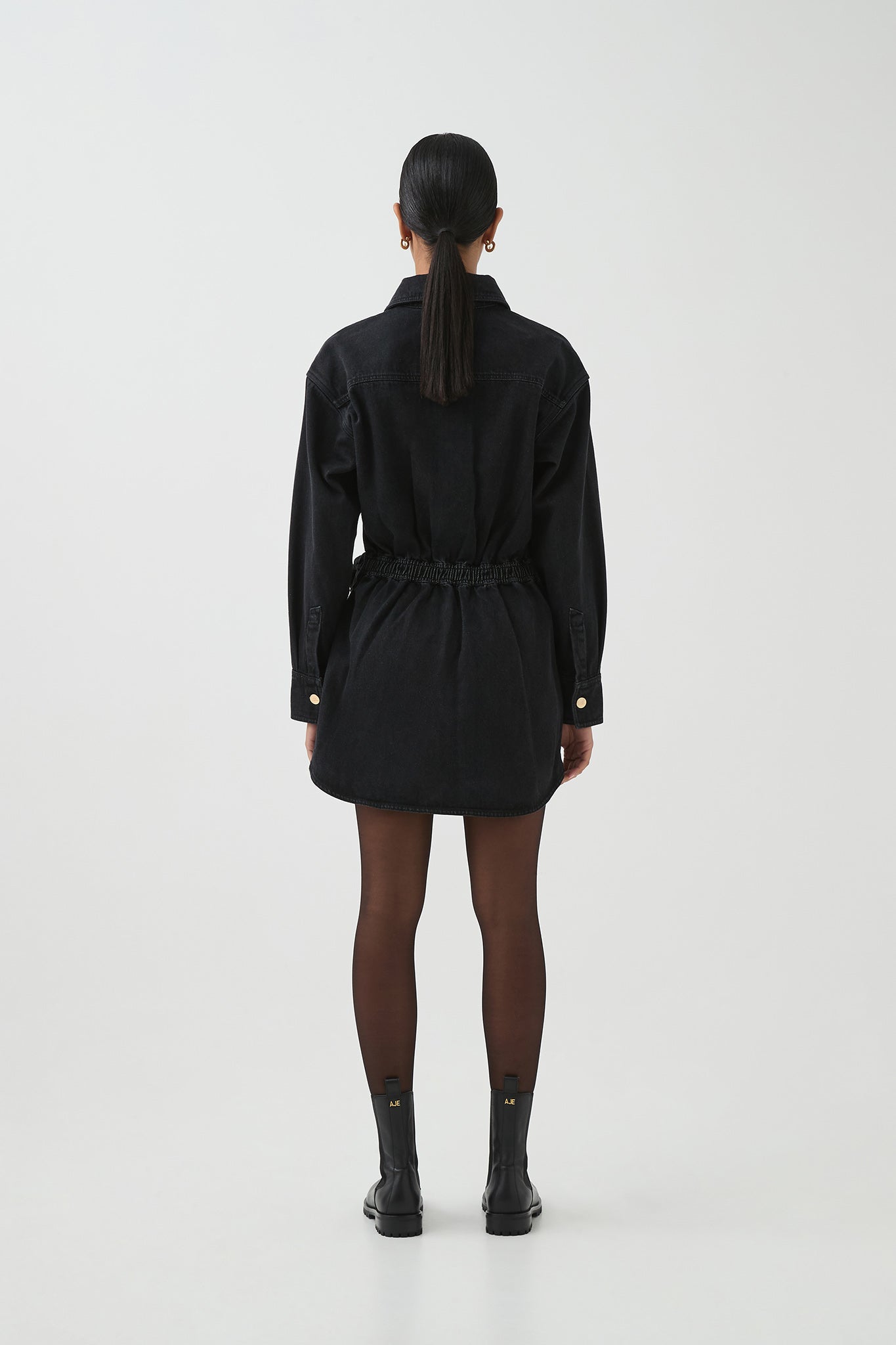 black shirt dress nz Crinkle shirt dress | Dresses