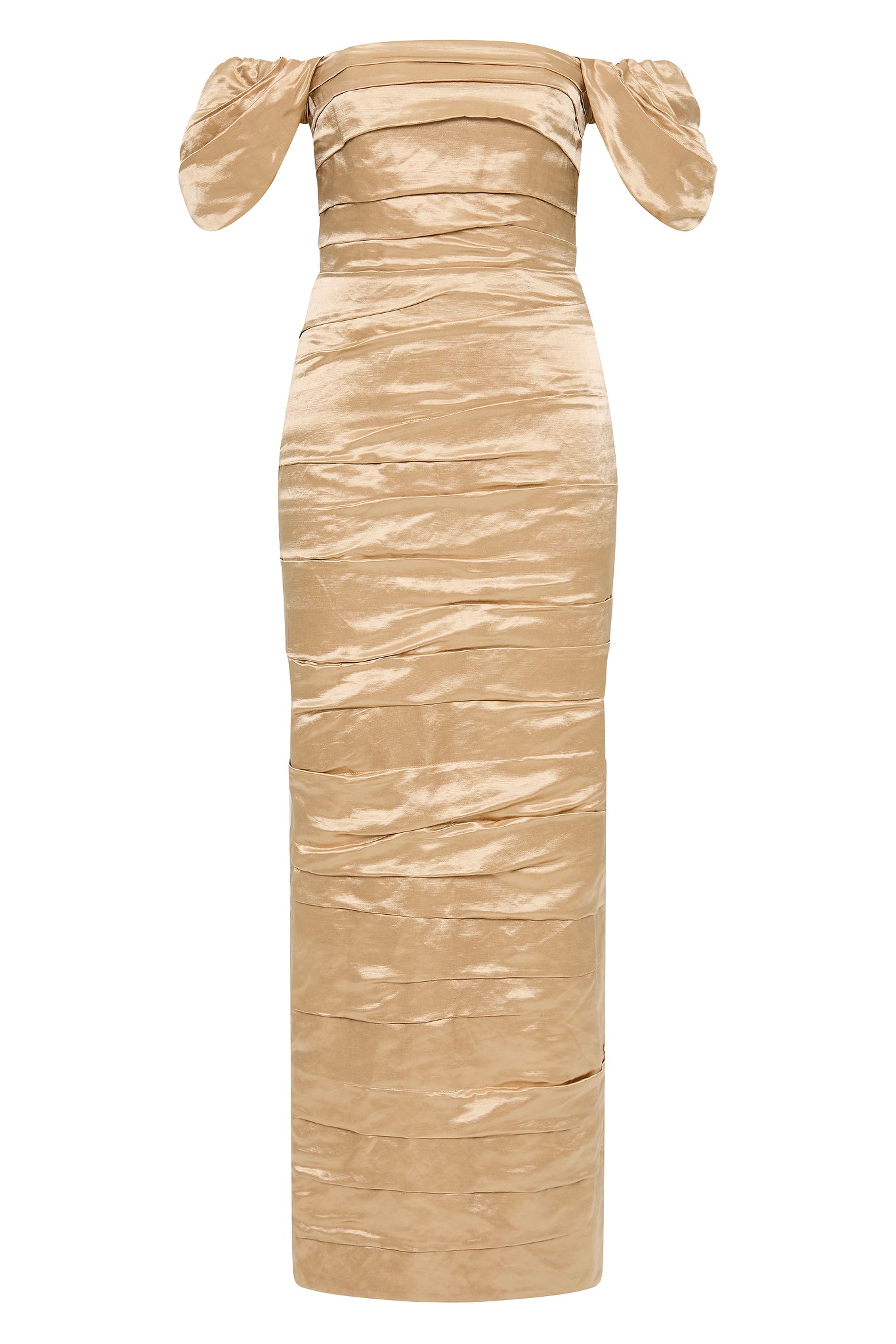 Zara Gathered Maxi Dress-GOLD / 4 Zara Gathered Maxi Dress-GOLD / 4
