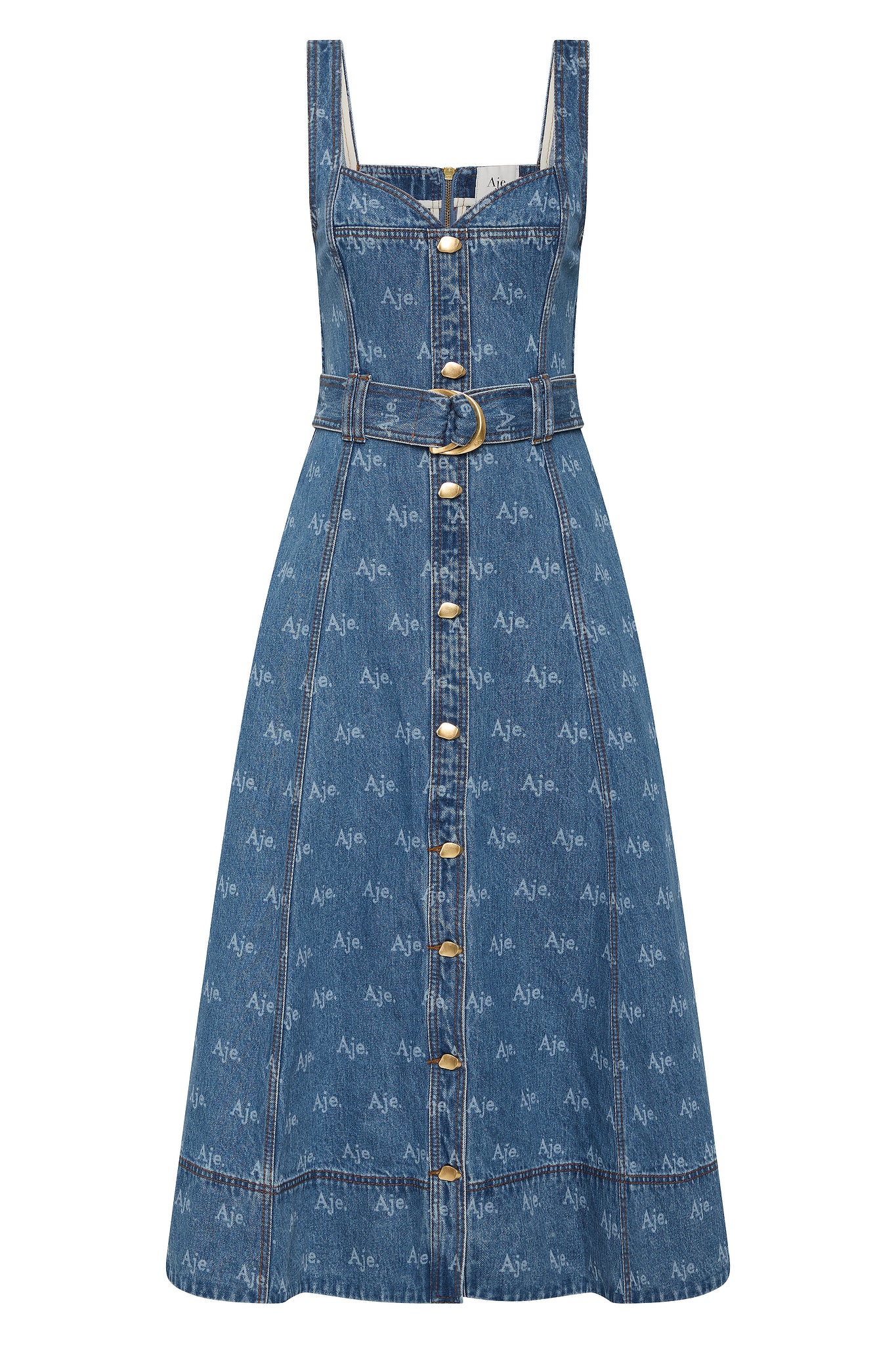 Ratio Logo Denim Midi Dress