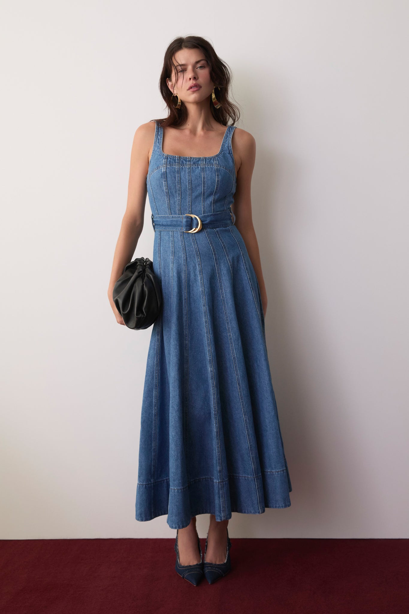 Rainer Denim Midi Dress | Mid Wash Blue