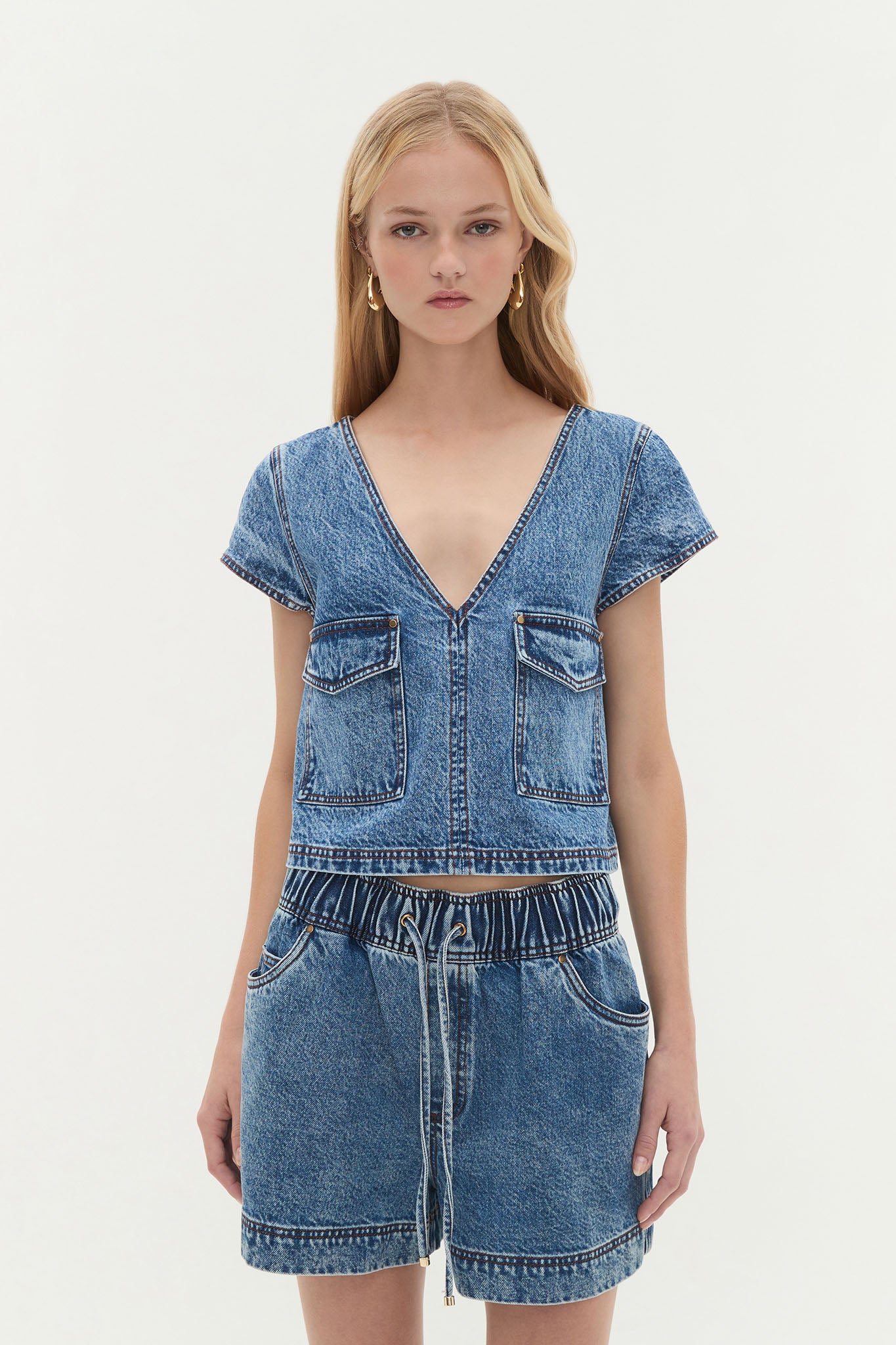 Blues Denim Cargo Top