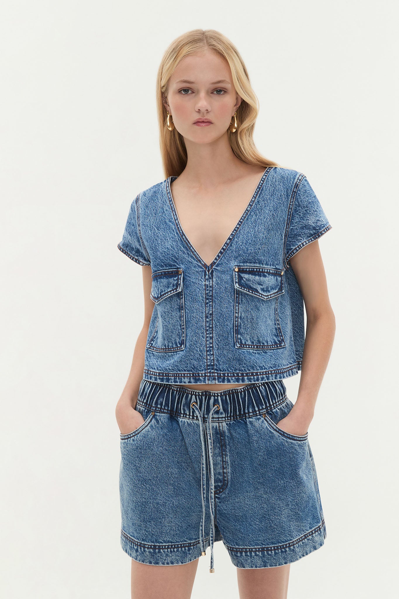 Blues Denim Cargo Top