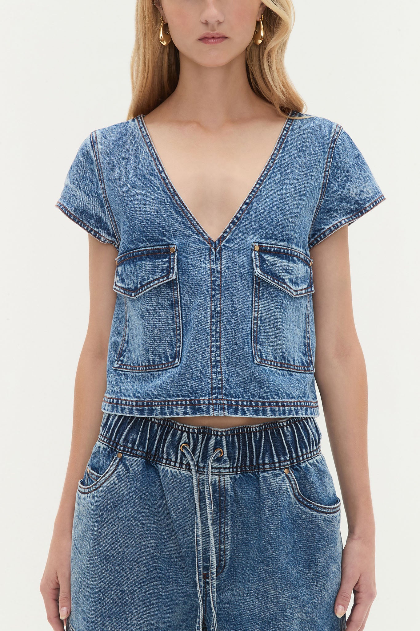Blues Denim Cargo Top
