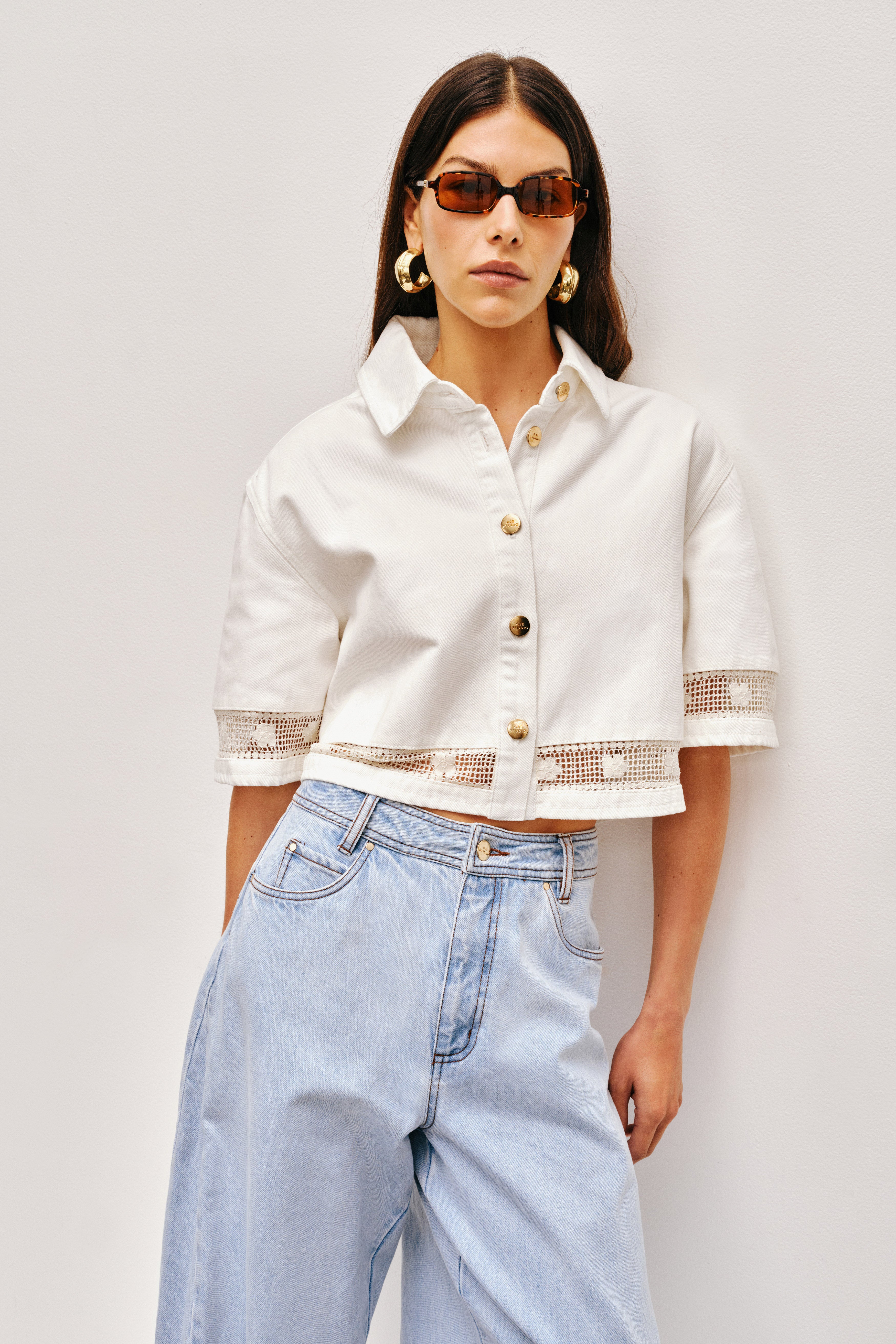 Mackay Denim Crop Shirt