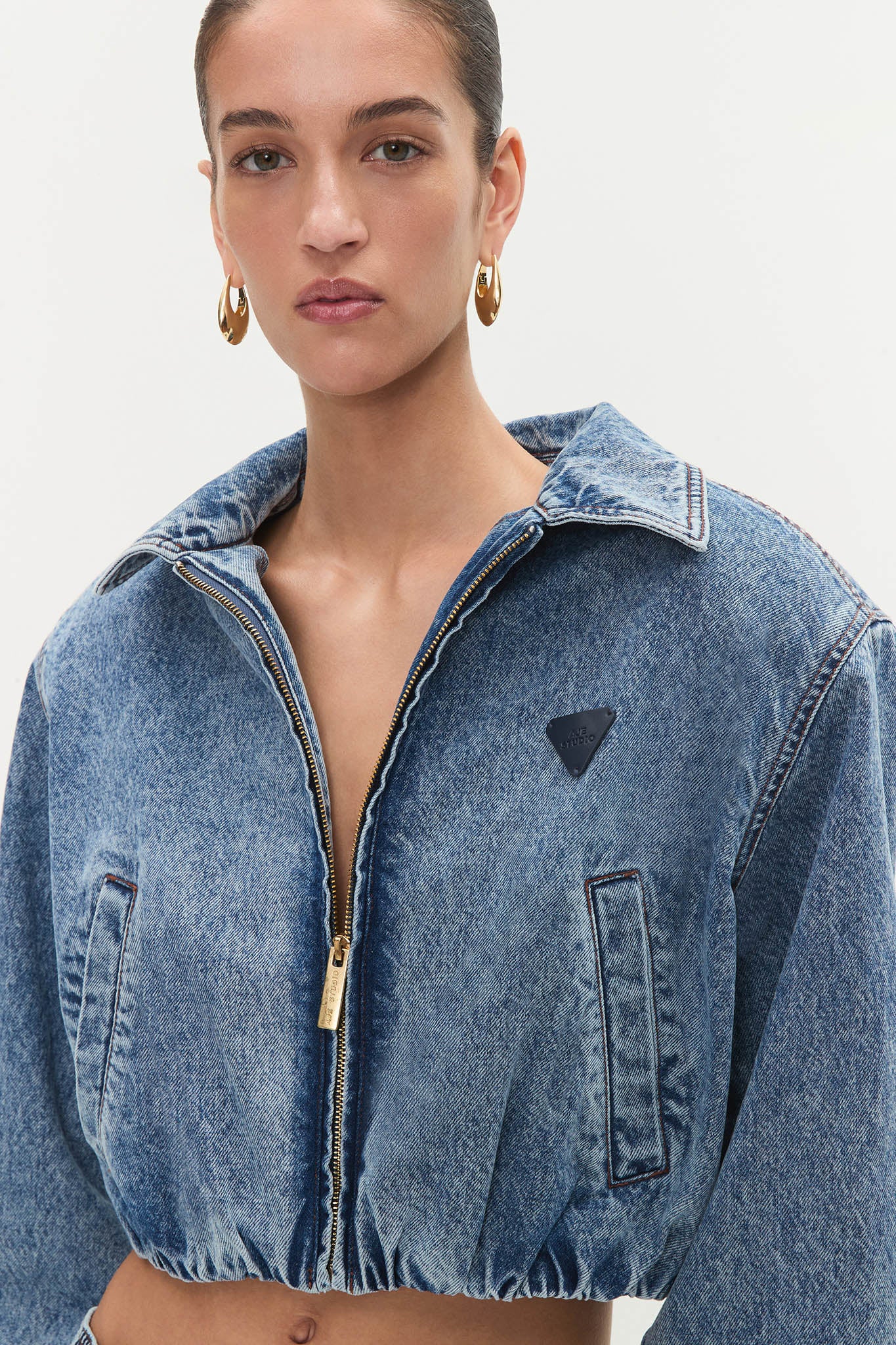 Blues Denim Cargo Bomber