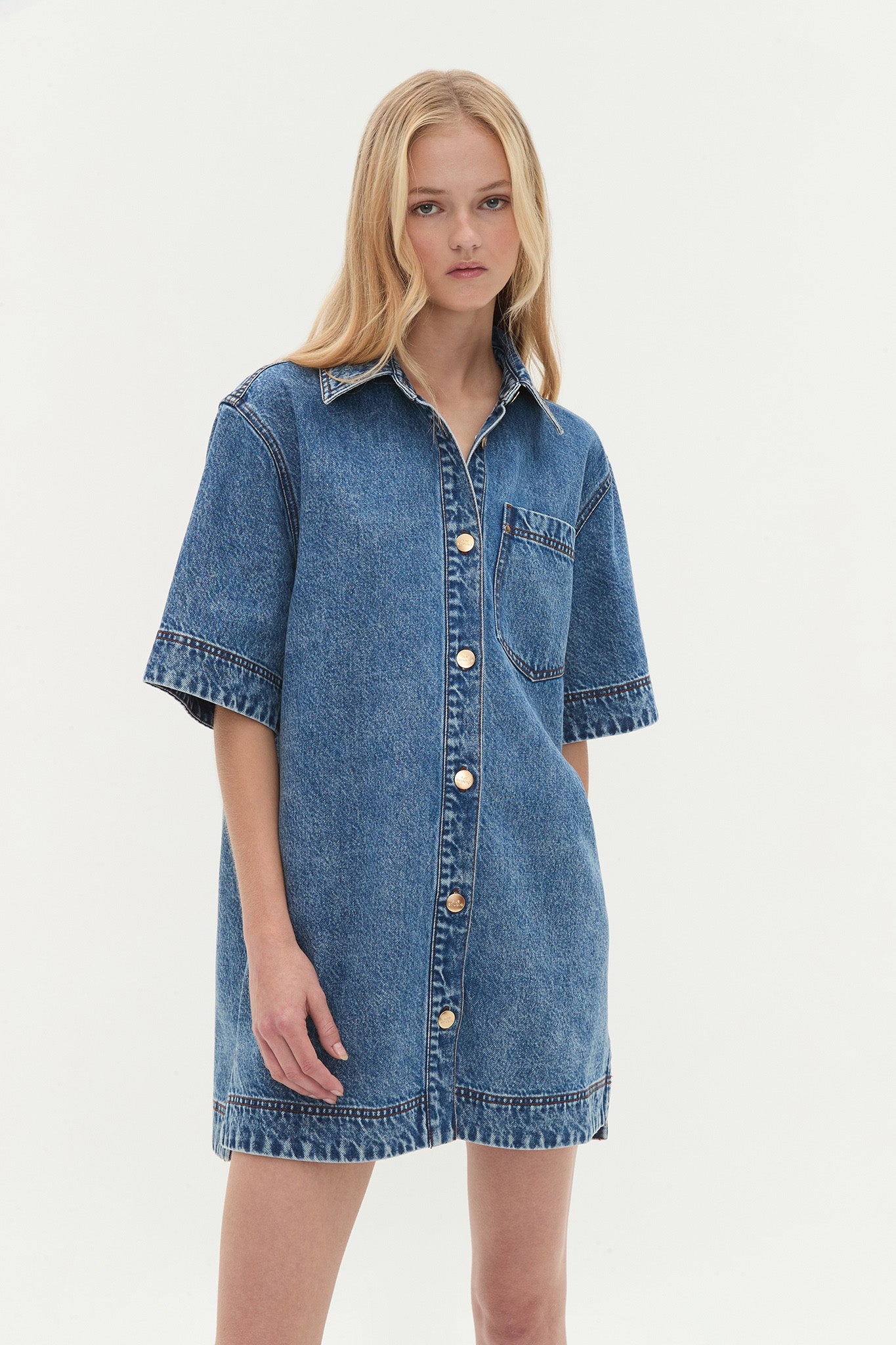 Junee Denim Shirt Dress