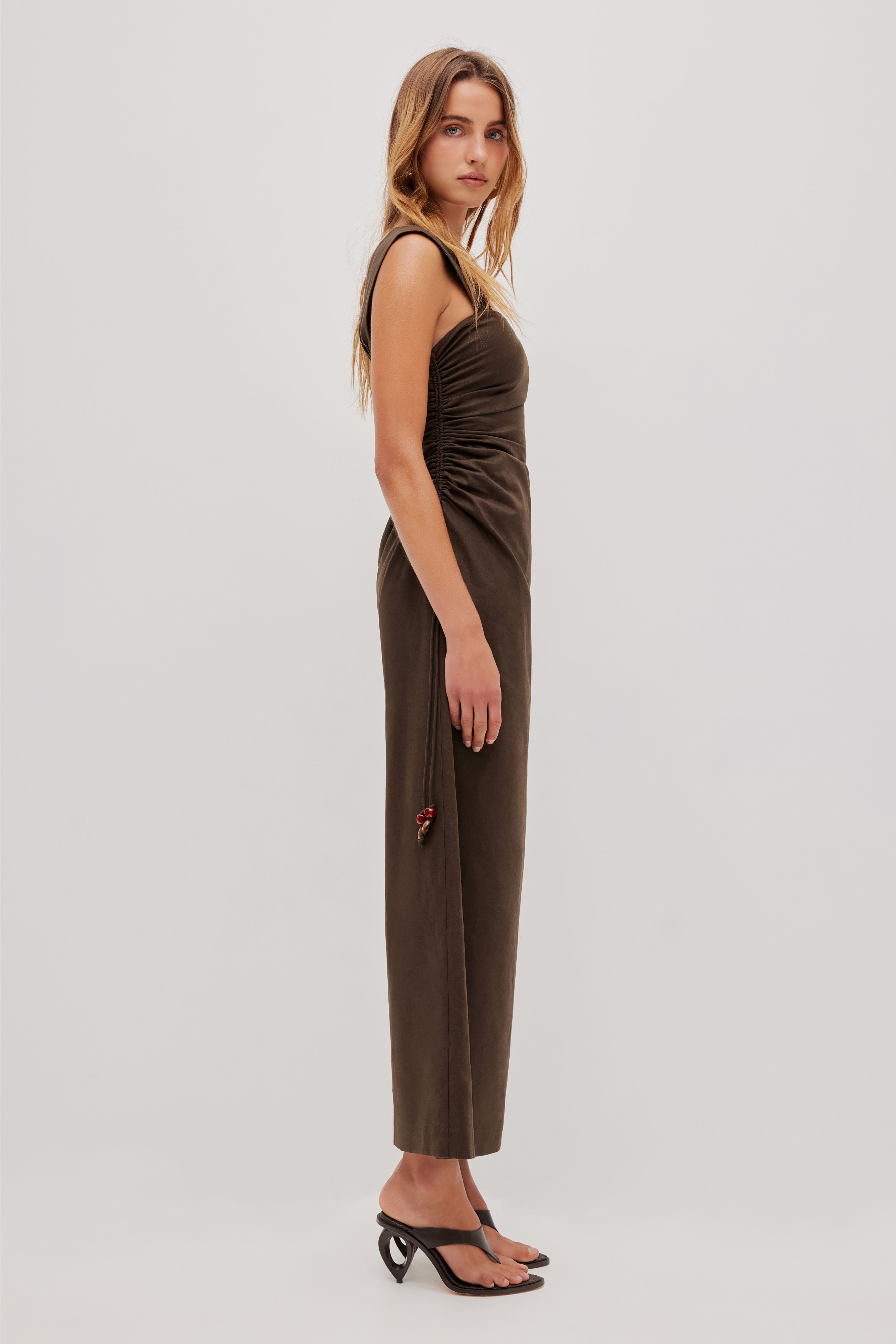 Elara Ruched Midi Dress