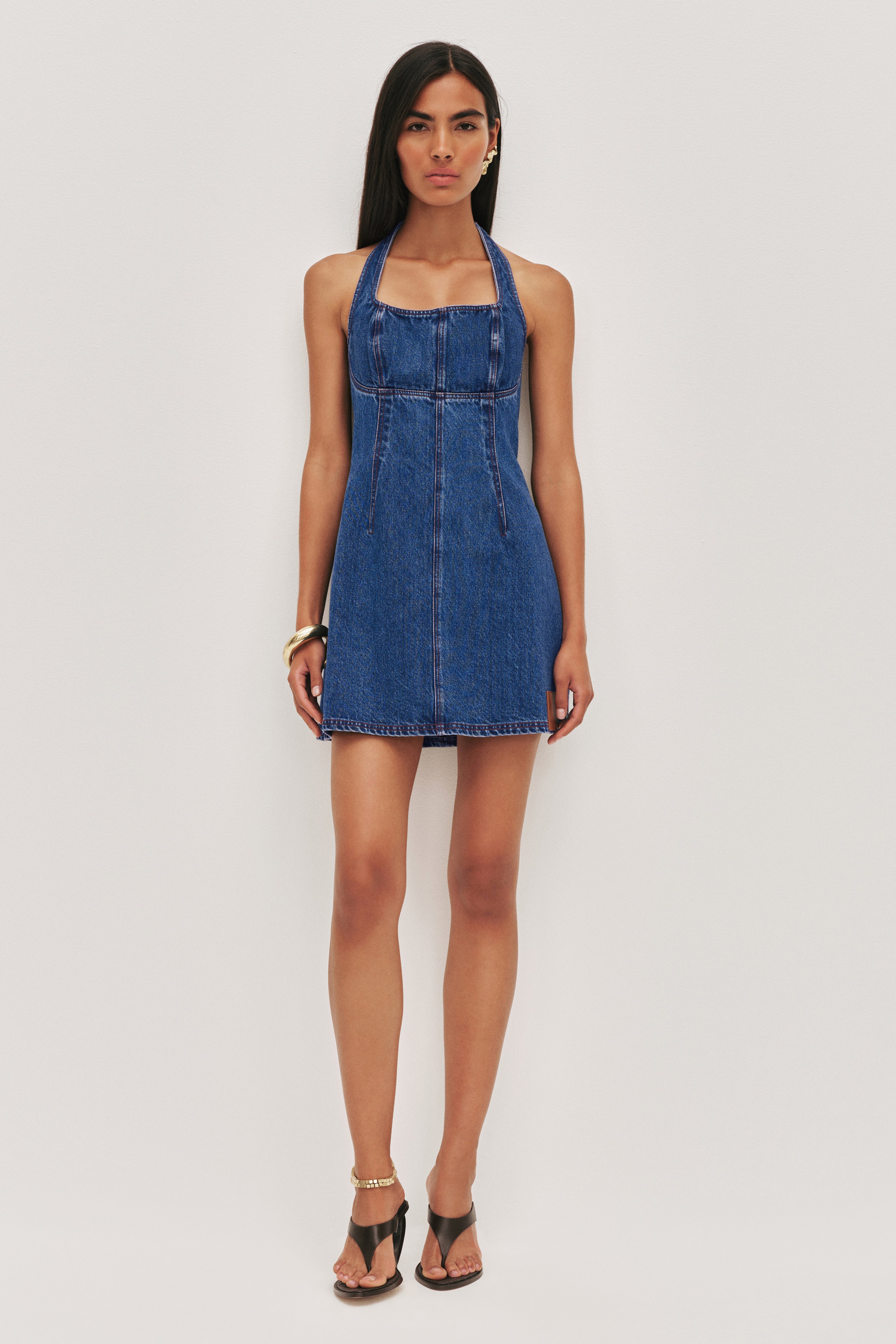 Zella Denim Halter Dress
