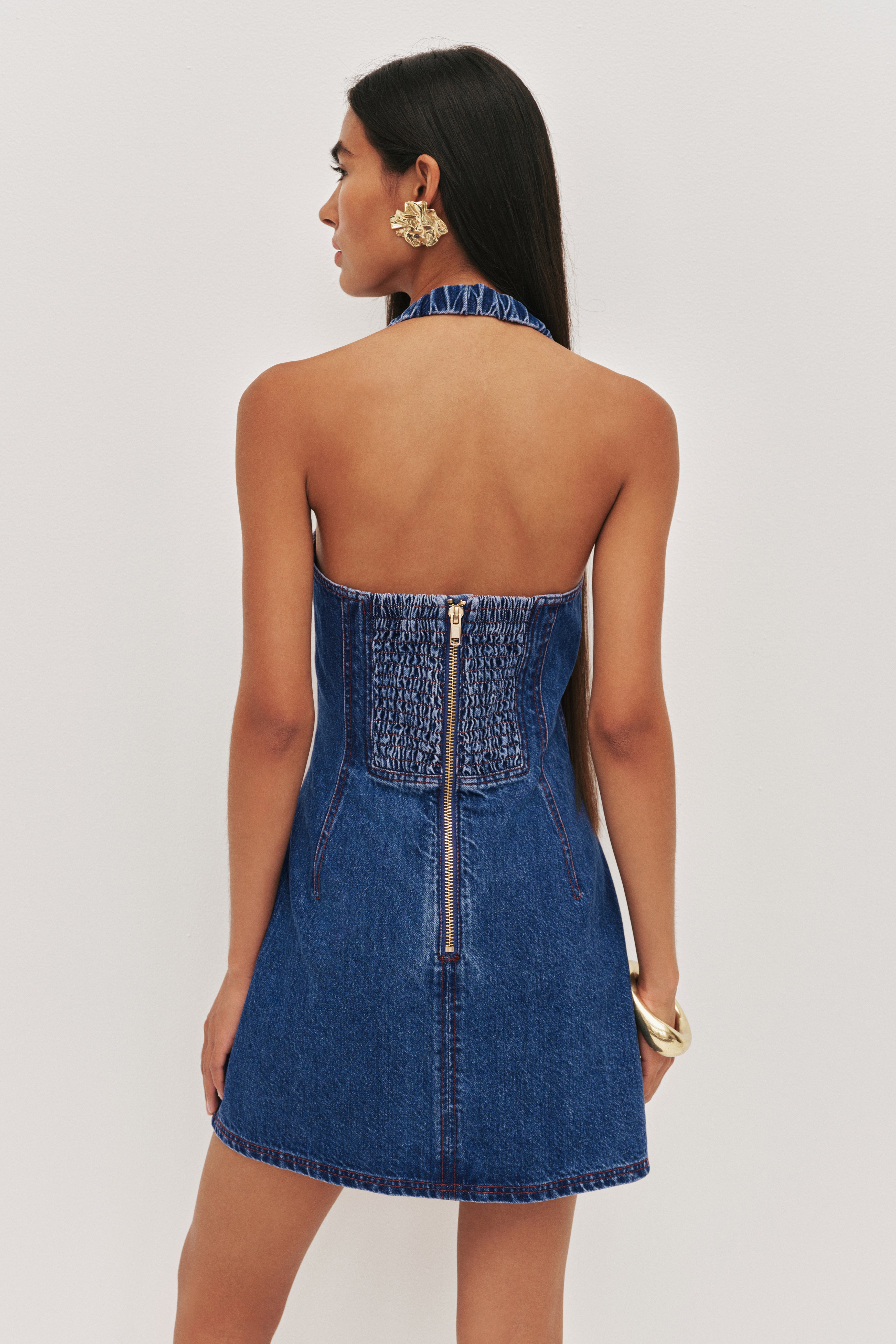 Zella Denim Halter Dress