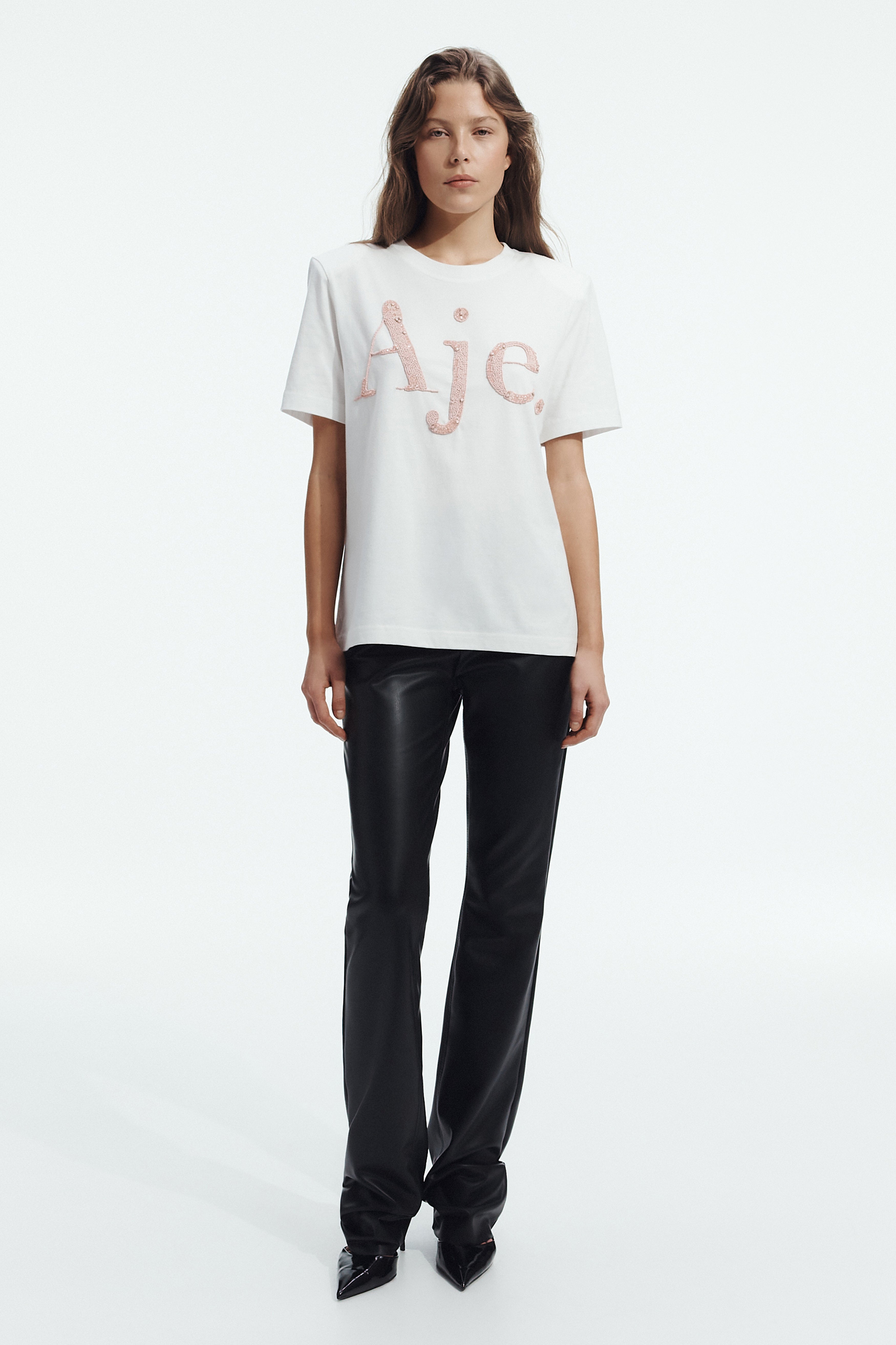 Aimee Beaded Logo Tee