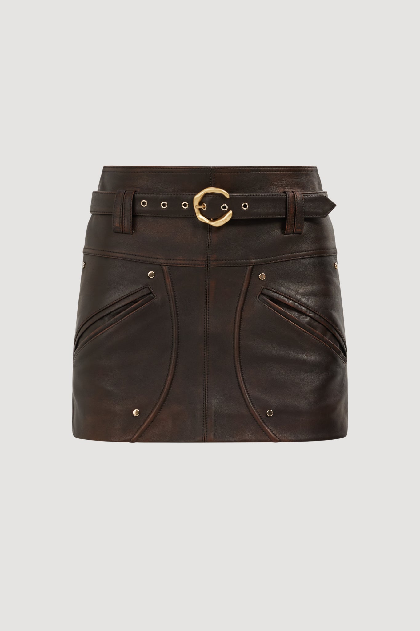 Vexa Mini Leather Skirt | Chocolate Brown | Aje – Aje NZ