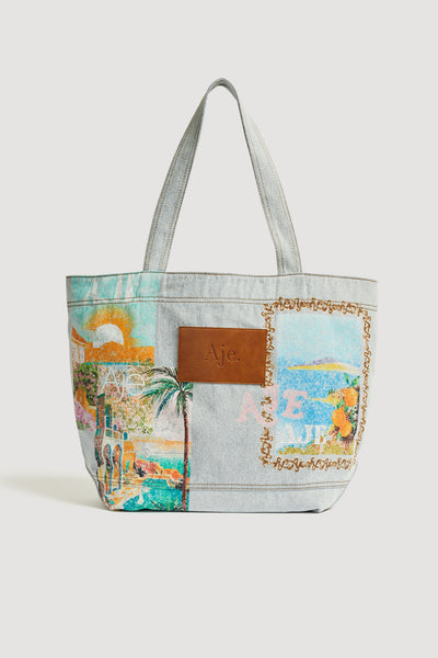 Mae Denim Tote | Postcard Wash | Aje – Aje NZ