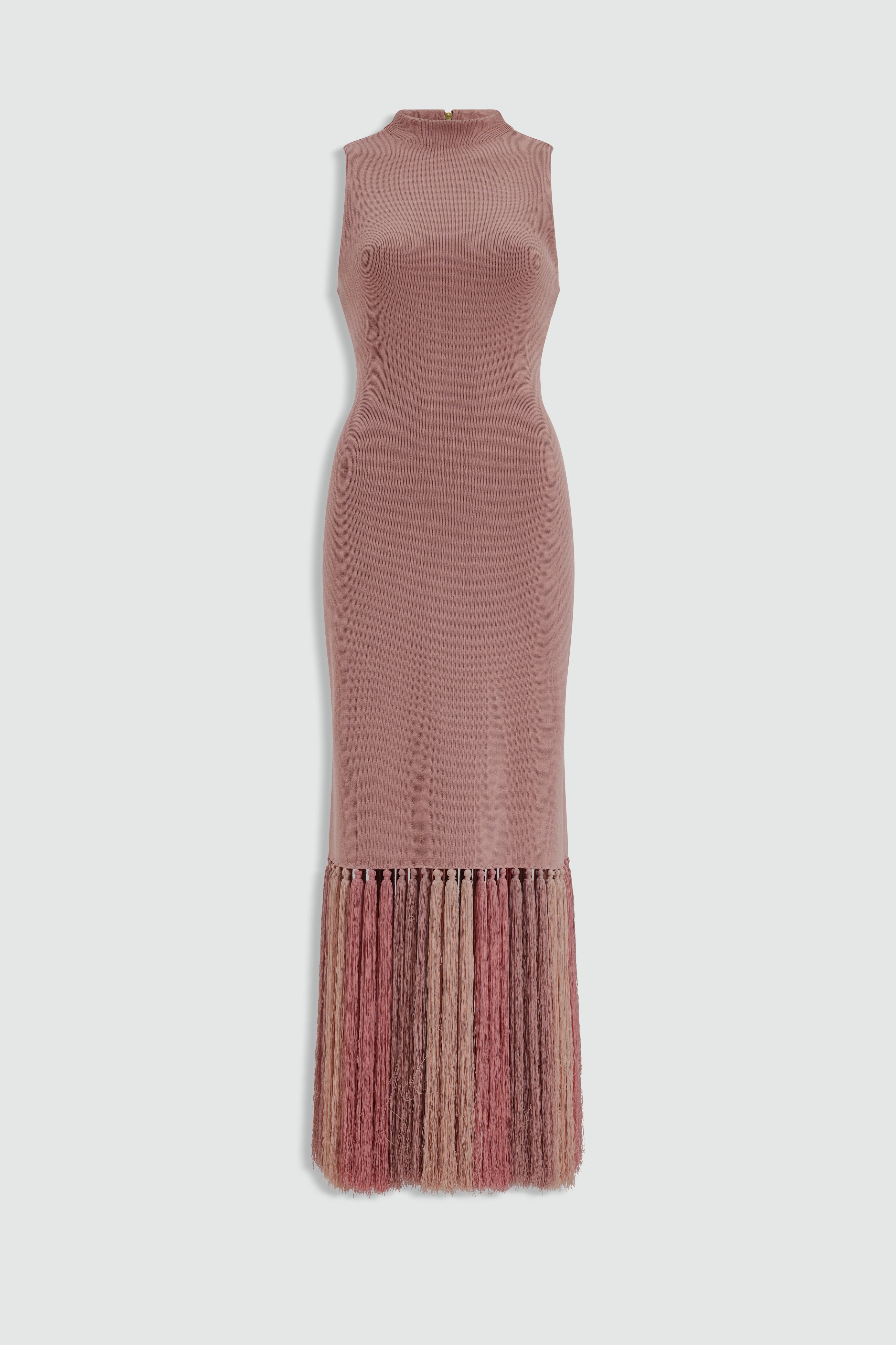 Sofina Knit Tassel Midi Dress