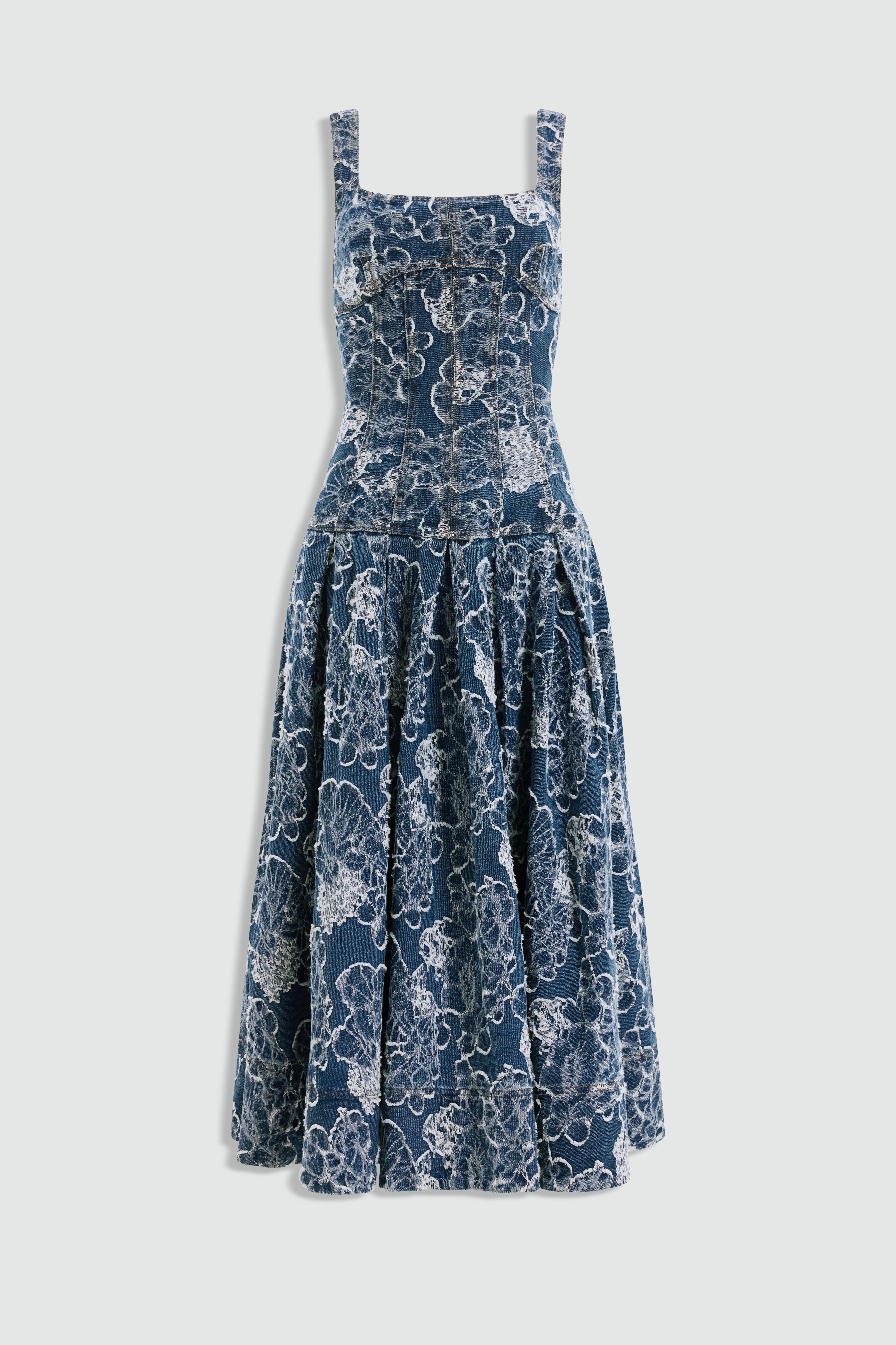 Arlo Jacquard Denim Maxi Dress