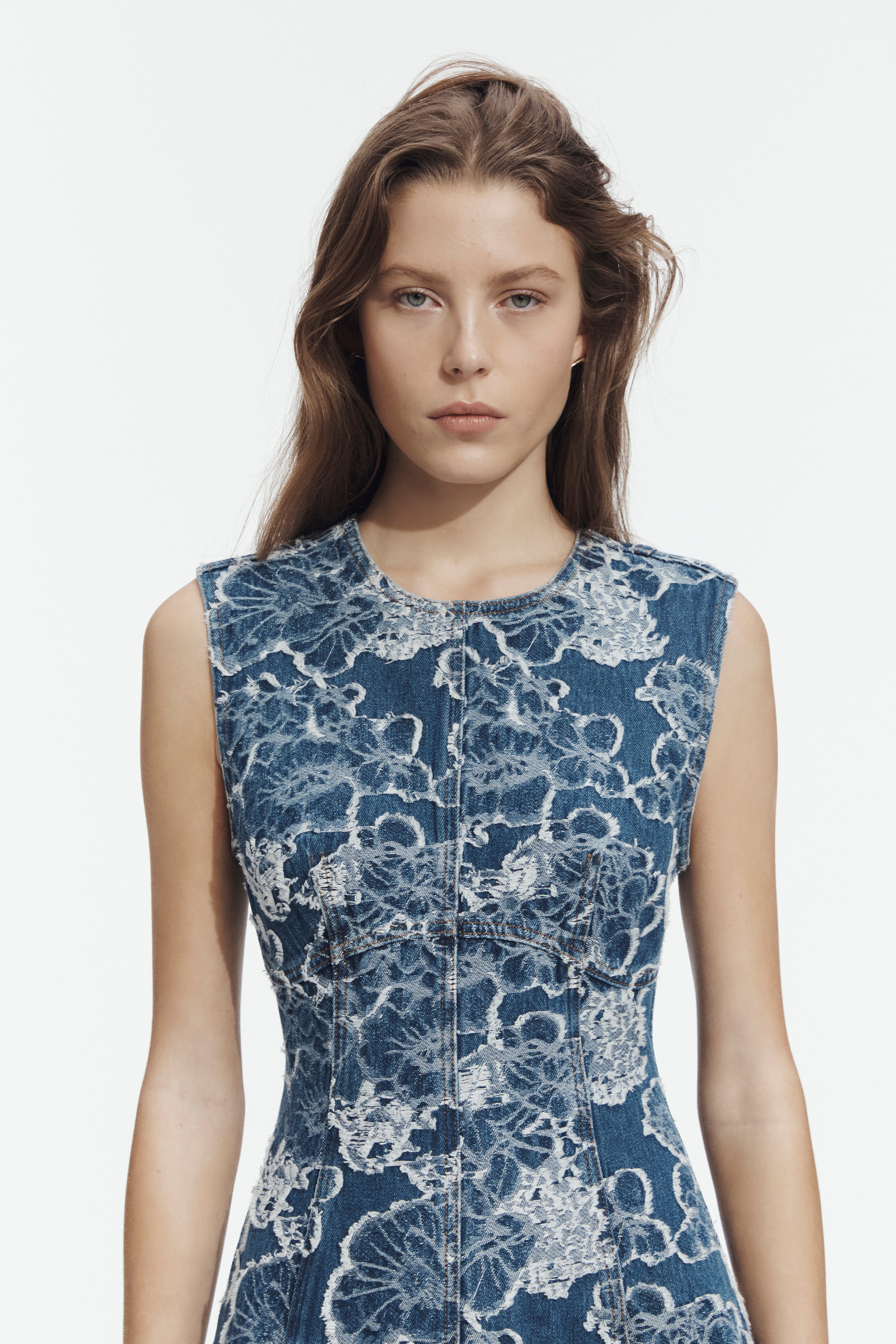 Arlo Jacquard Denim Mini Dress