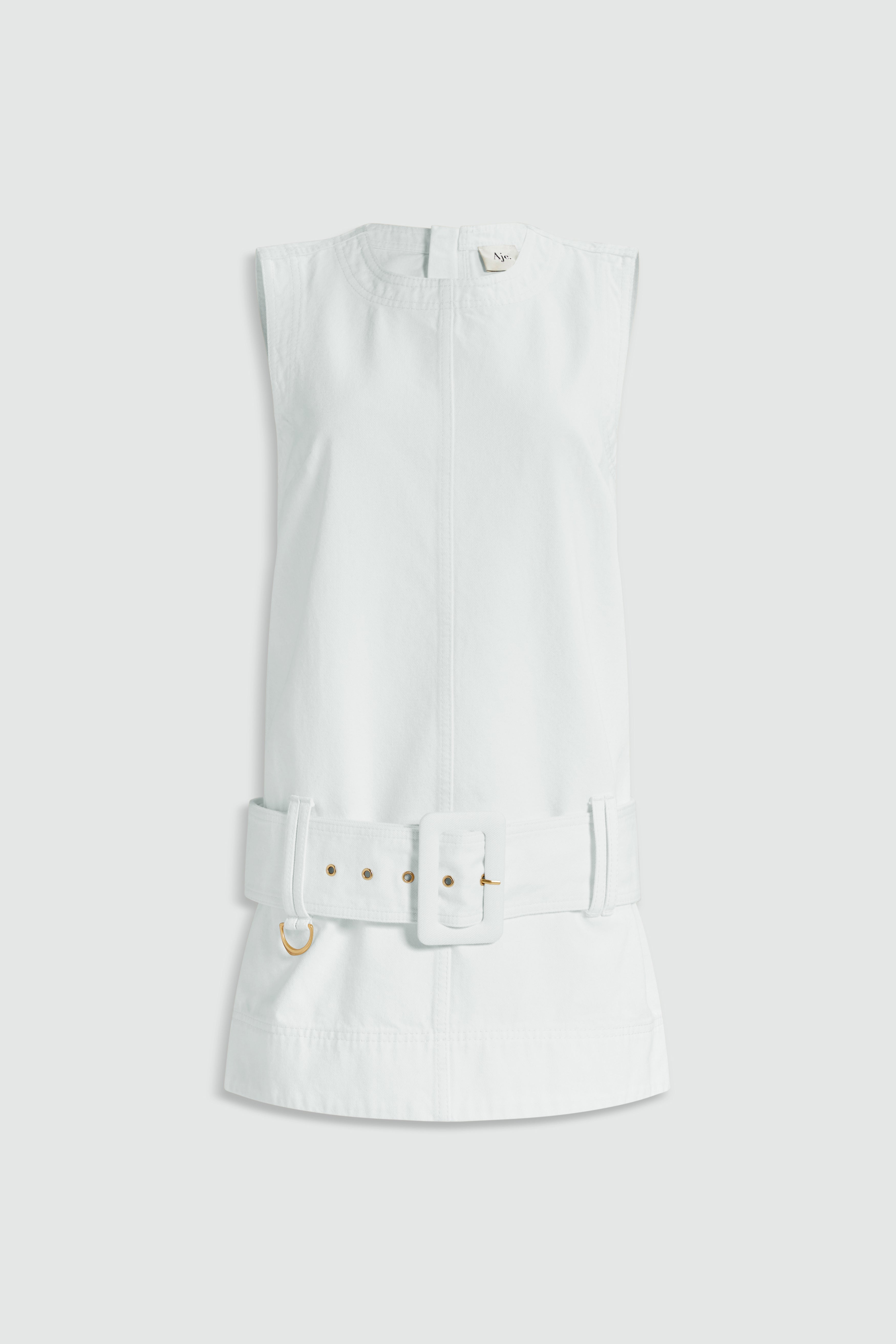 Leni Belted Denim Mini Dress