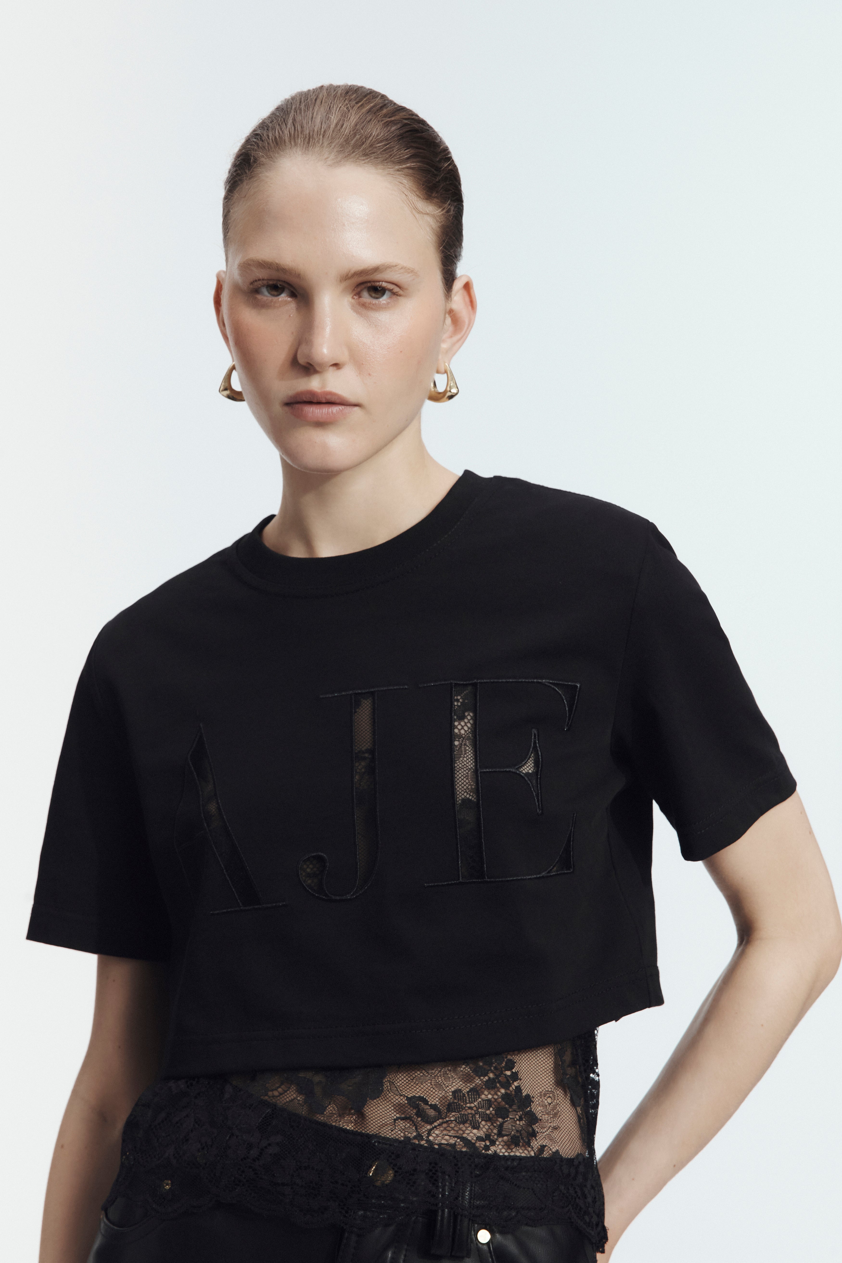 Kayla Lace Underlay Crop Tee