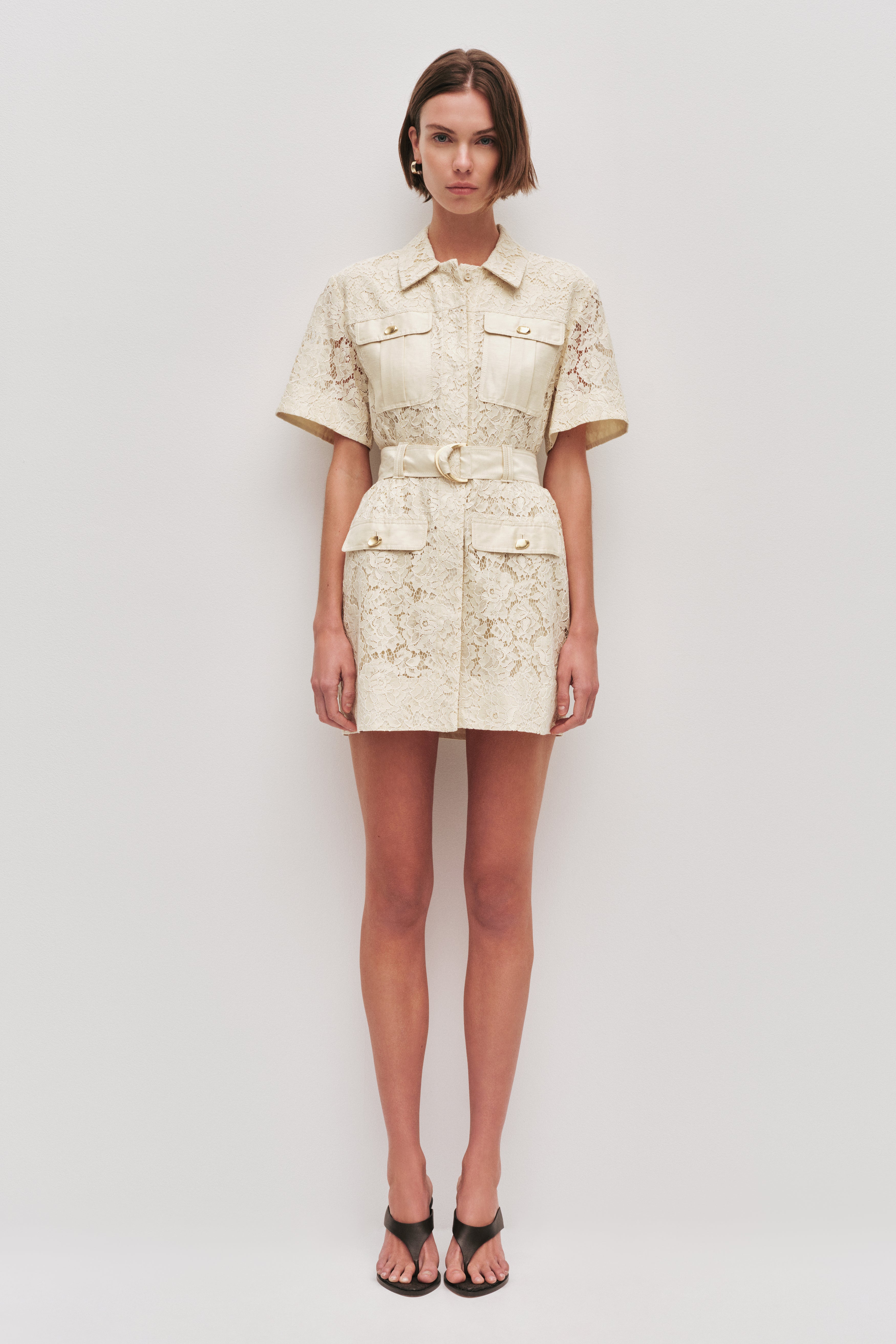 Mystic Lace Mini Shirt Dress