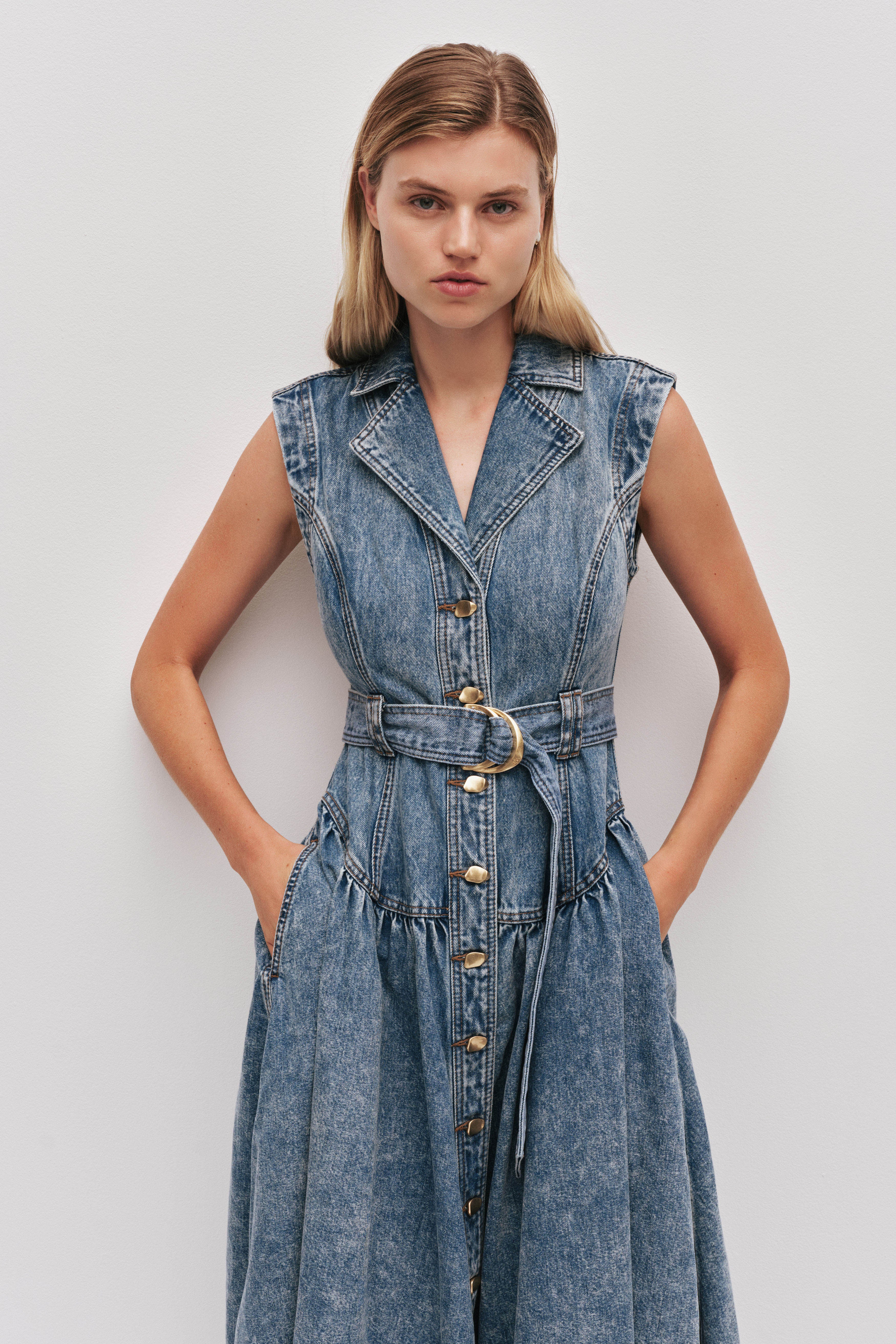 Angelina Belted Midi Dress