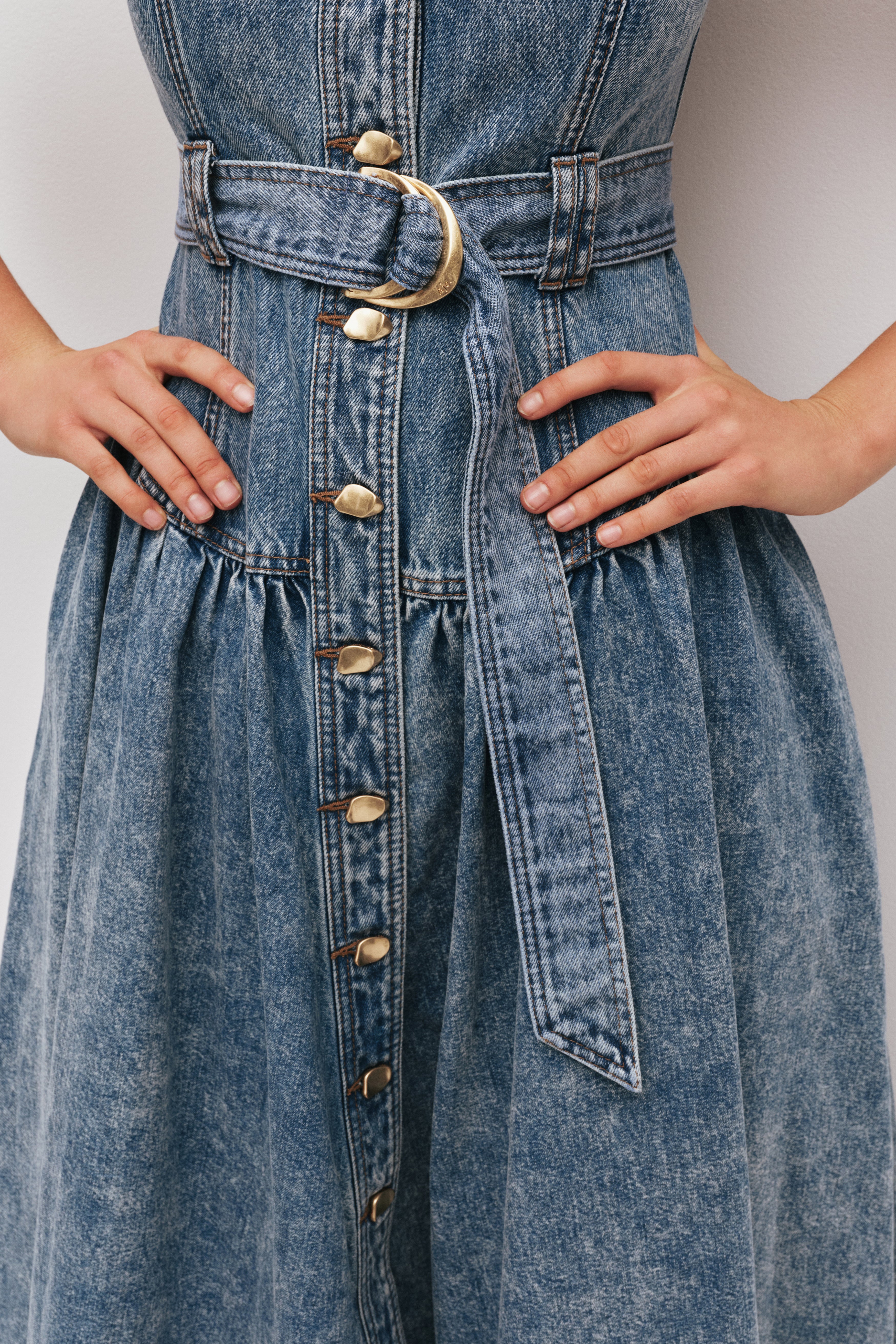 Angelina Belted Midi Dress