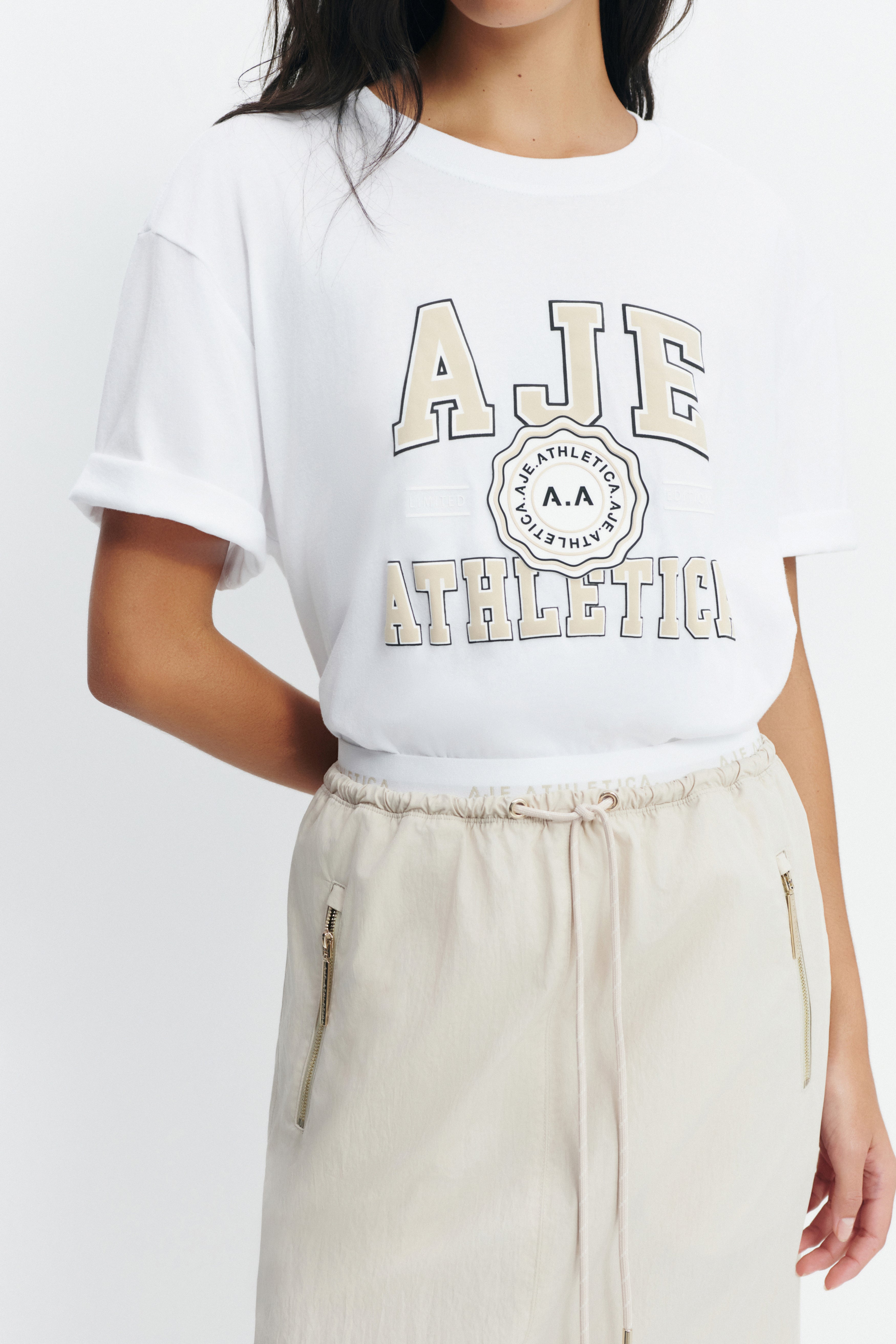 Logo Elastic Midi Skirt